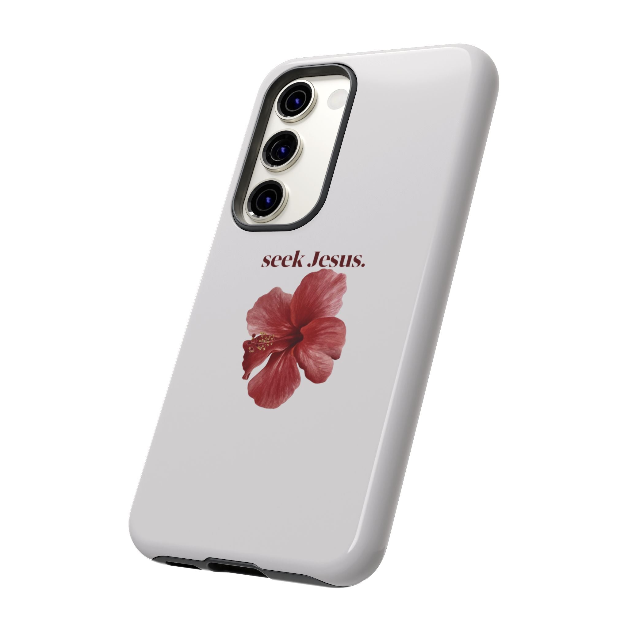 "seek Jesus." Floral Tough Protective Case