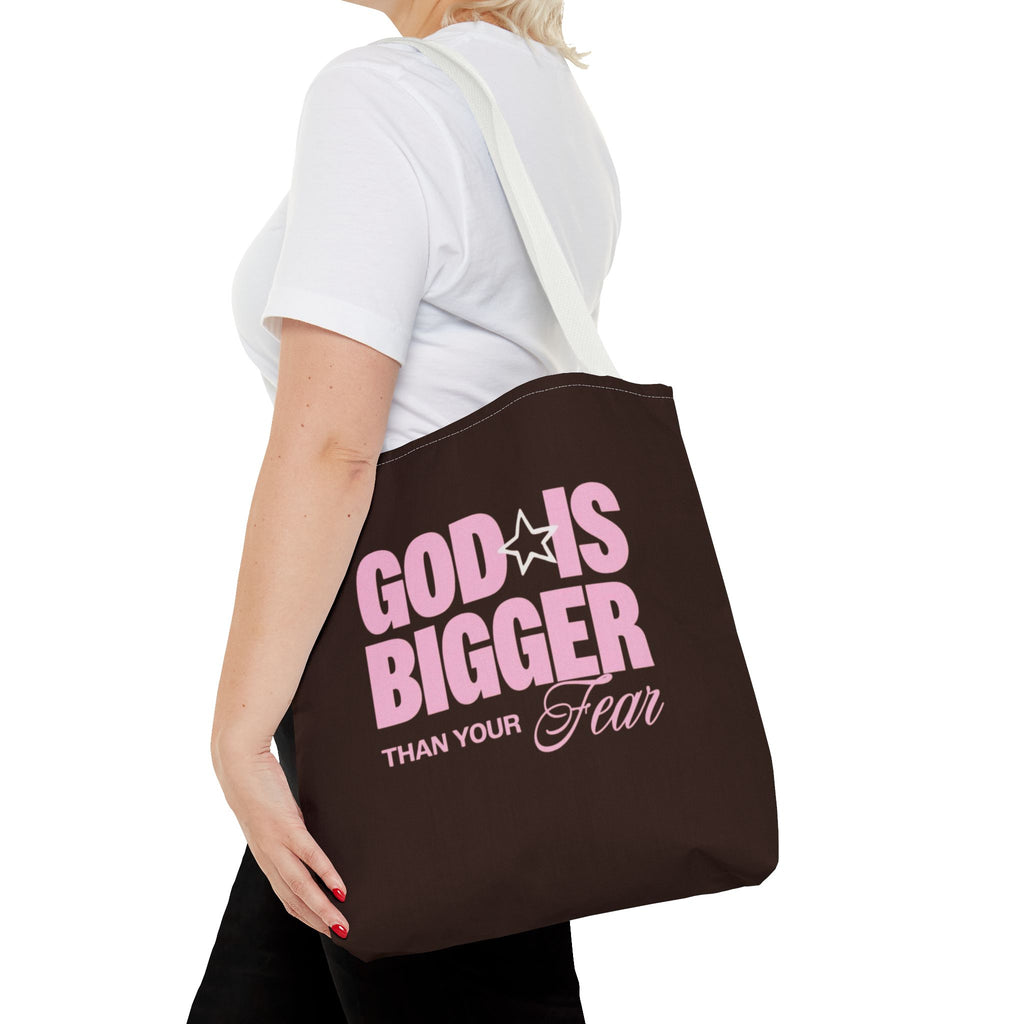 "God Is Bigger Than Your Fear" Scripture Quote Tote Bag