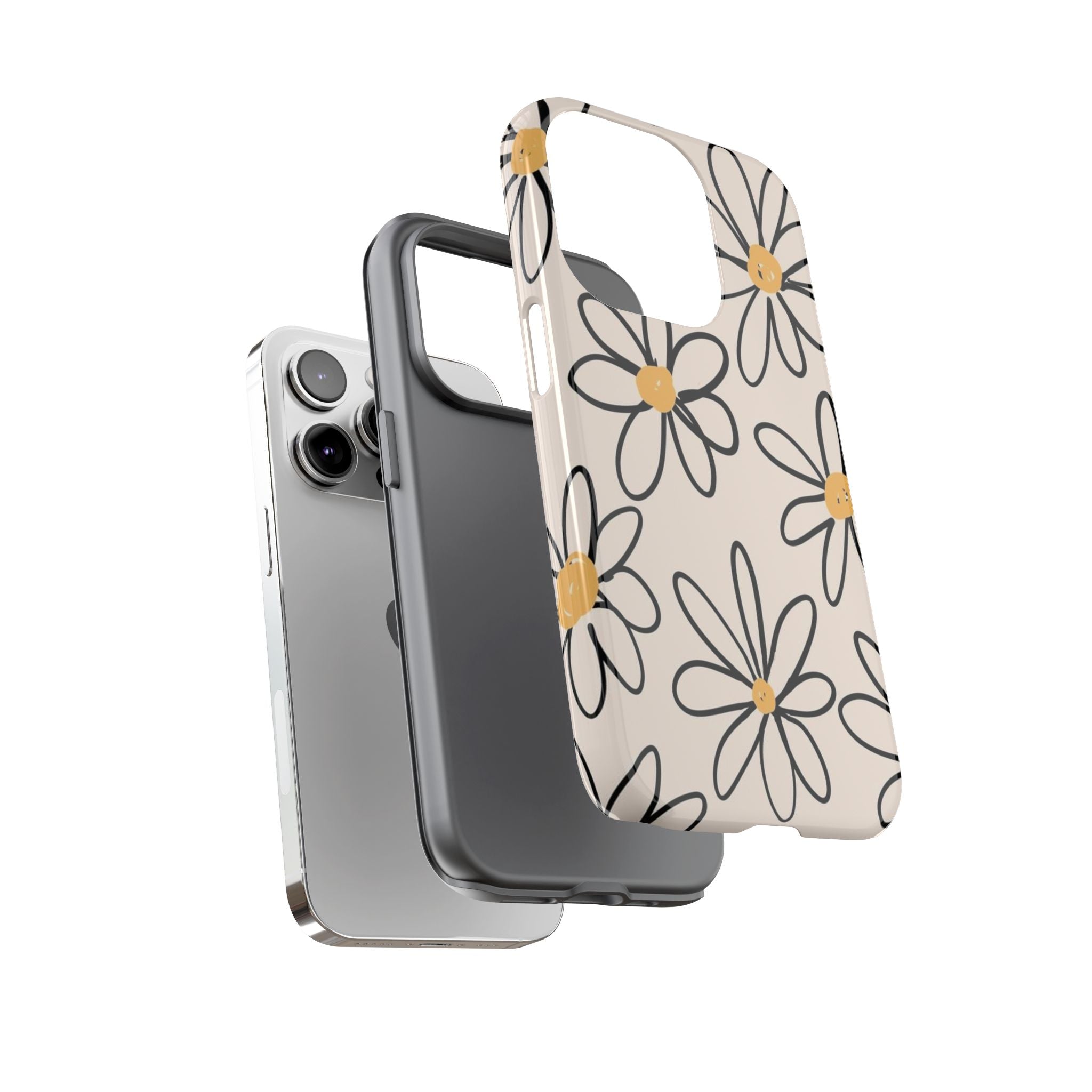 Daisy Sketch iPhone Case — Floral Protective Phone Cover