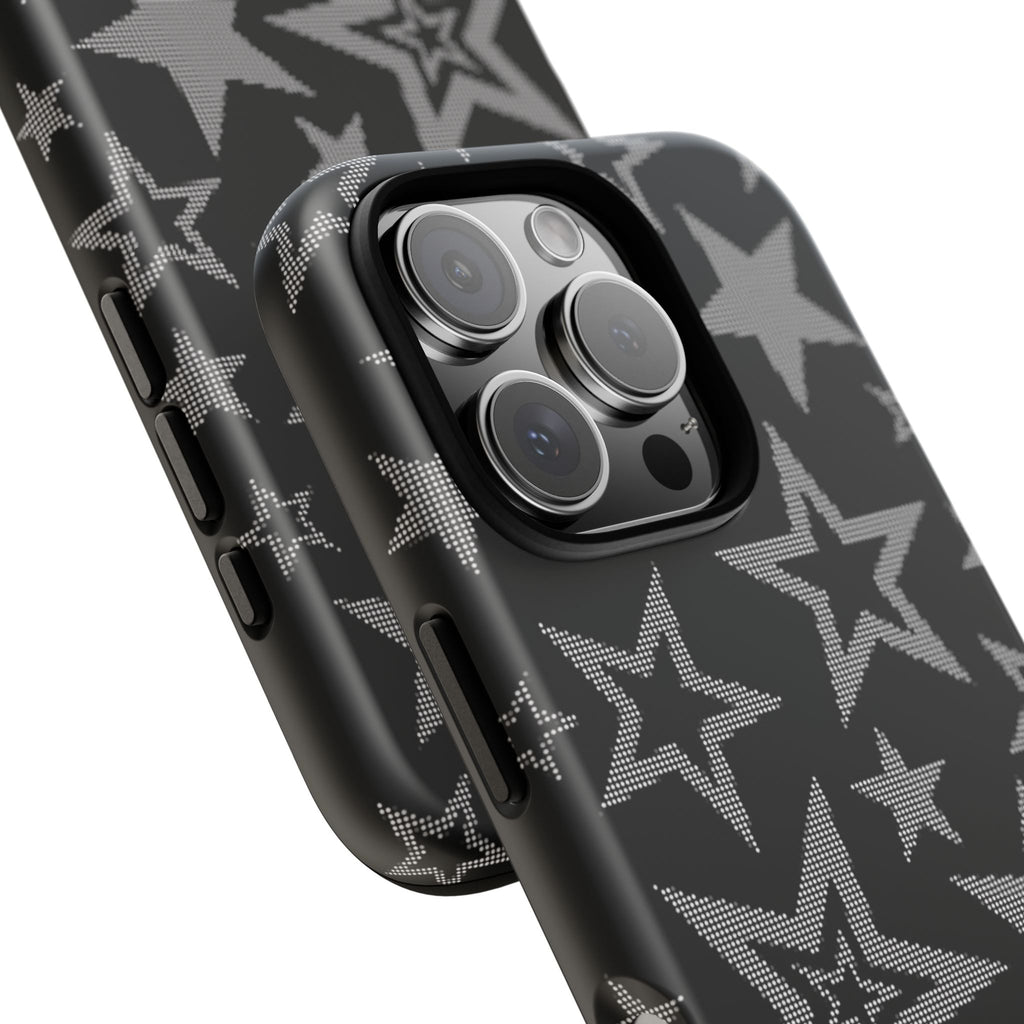 Black Star Pattern Tough Phone Case — Durable Protective Phone Cover