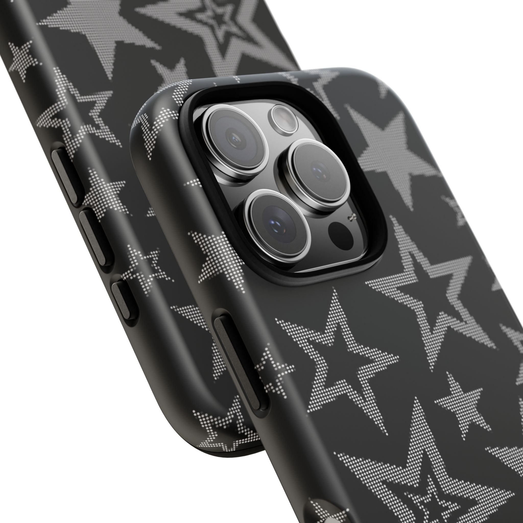 Black Star Pattern Tough Phone Case — Durable Protective Phone Cover