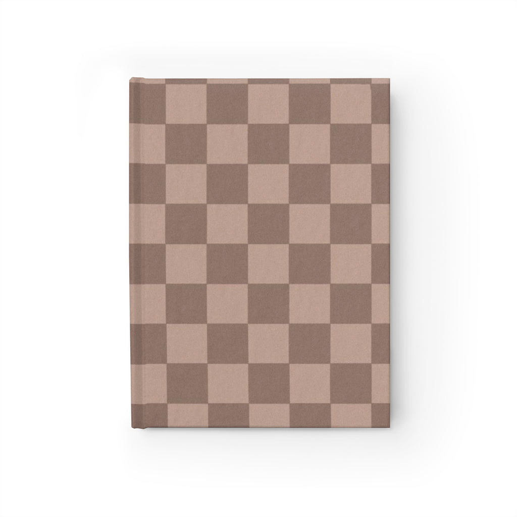 Brown Checker Hardcover Journal — Ruled Lined Notebook for Daily Notes & Planning