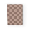 Brown Checker Hardcover Journal — Ruled Lined Notebook for Daily Notes & Planning
