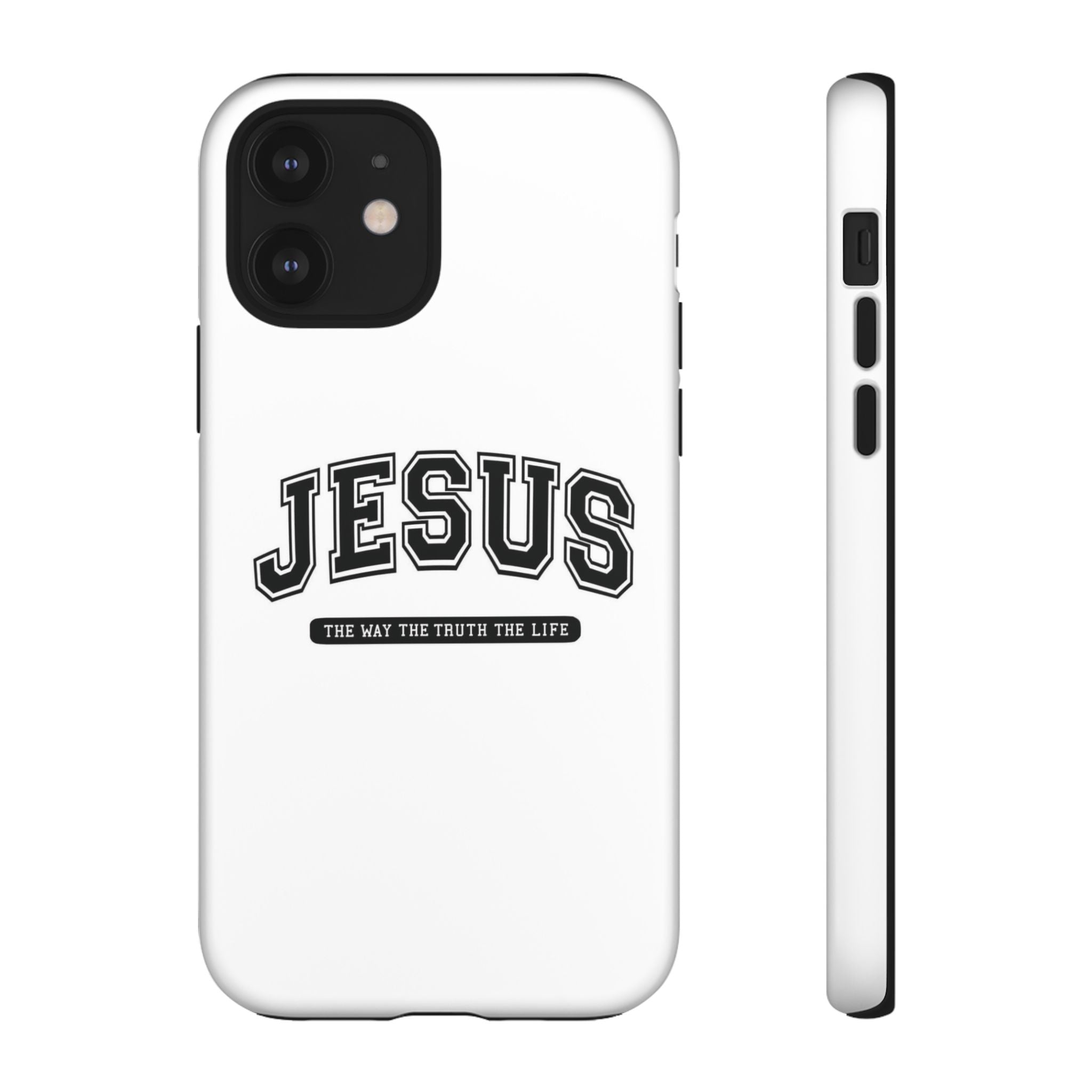 Jesus varsity phone case — 'Jesus: The Way The Truth The Life' tough protective cover
