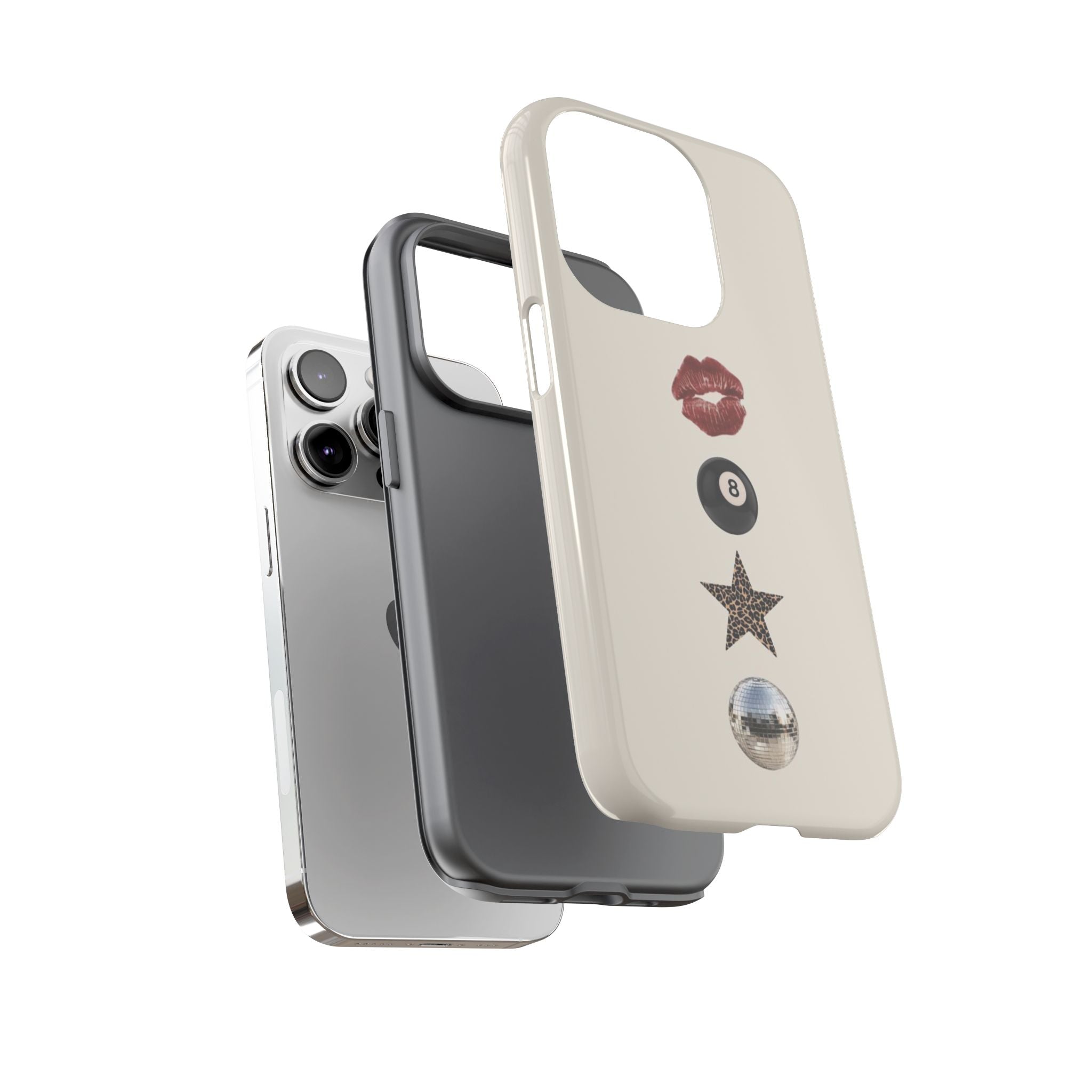 Kiss 8-Ball Star iPhone Case – Trendy Minimalist Protective Cover