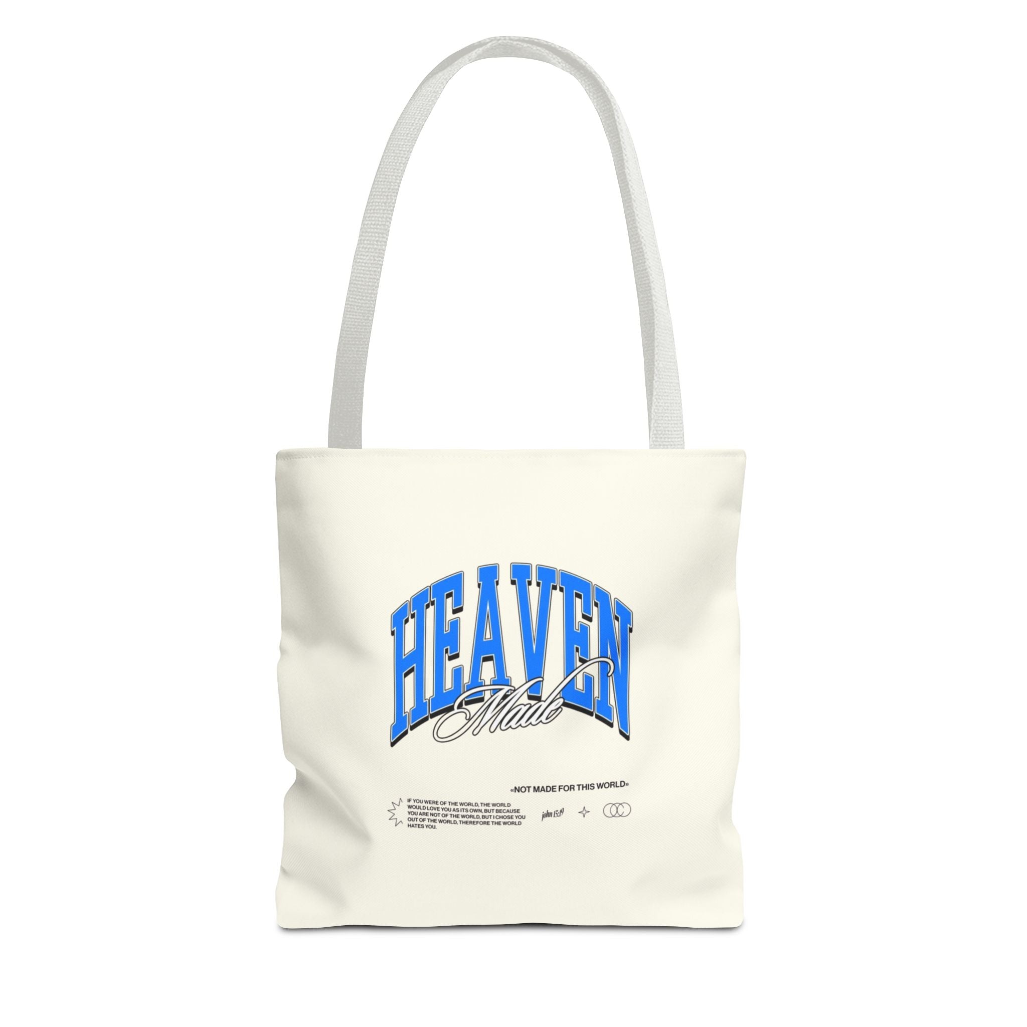 Heaven Music Tote Bag - Retro Blue Graphic All-Over Print