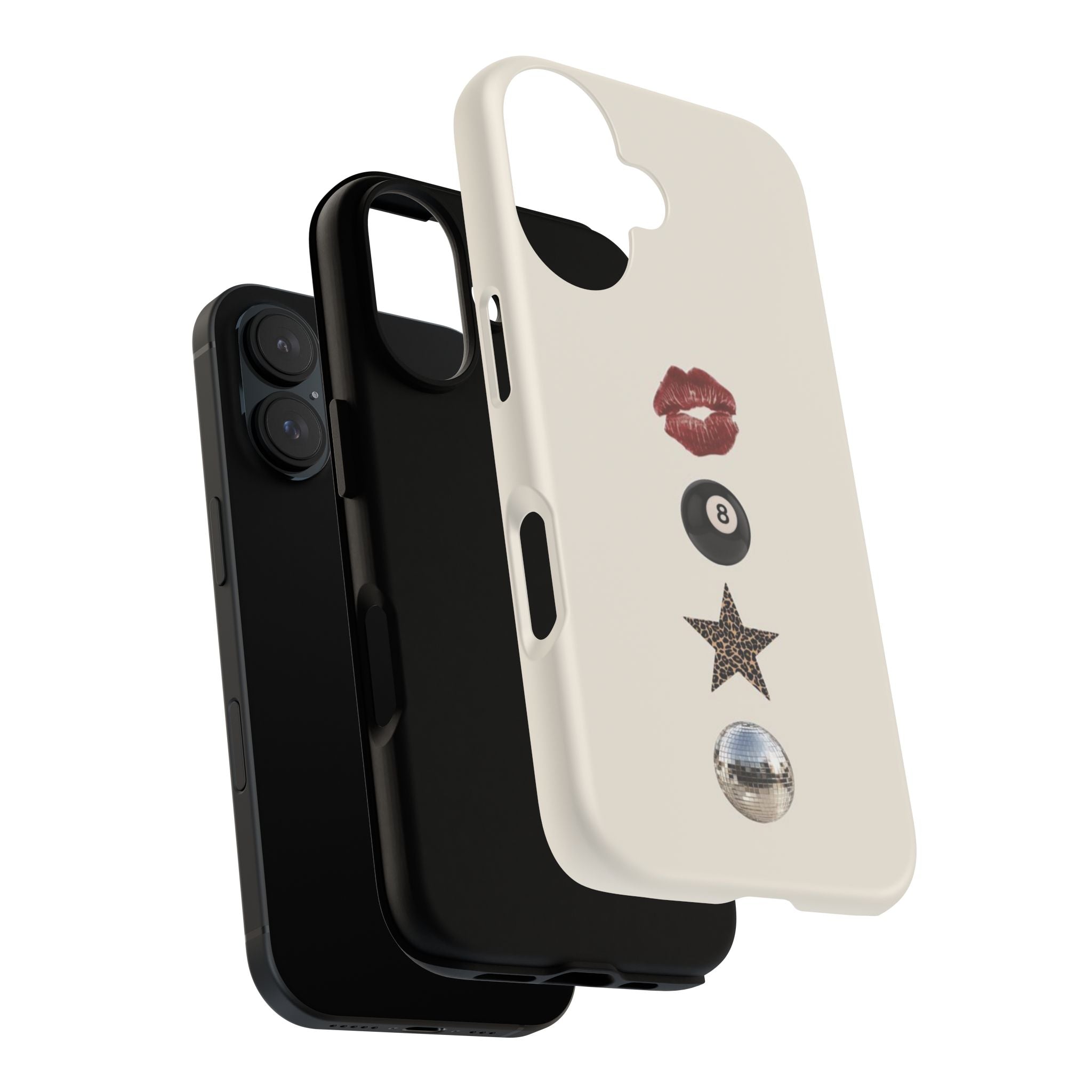 Kiss 8-Ball Star iPhone Case – Trendy Minimalist Protective Cover