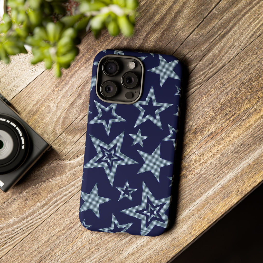 Navy Star Pattern Tough iPhone Case