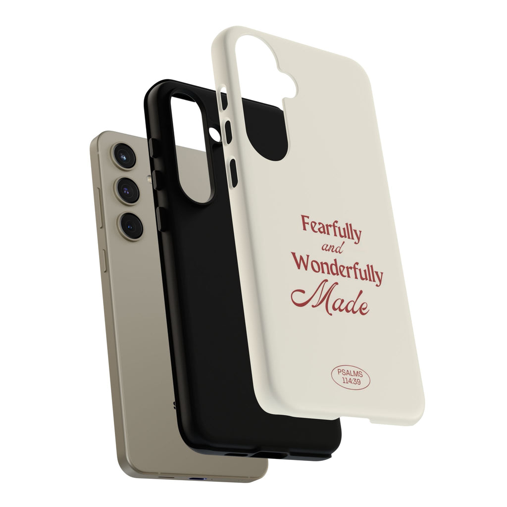 Tough Phone Case — "Fearfully and Wonderfully Made" Christian Scripture Protective Case