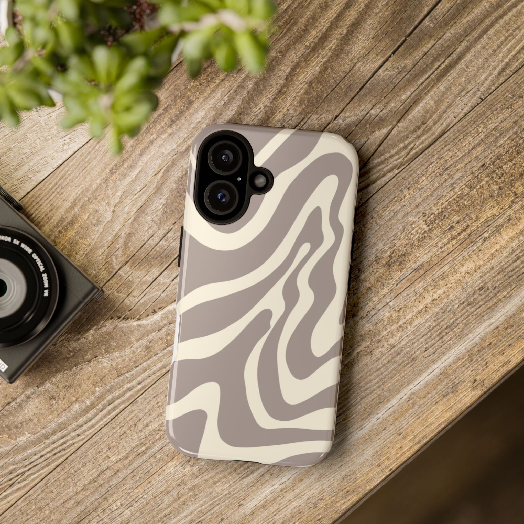Neutral Zebra Print Tough iPhone Case