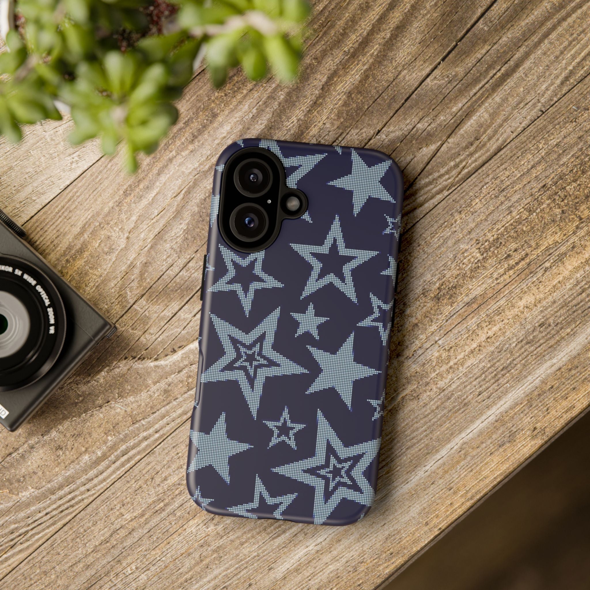 Navy Star Pattern Tough iPhone Case