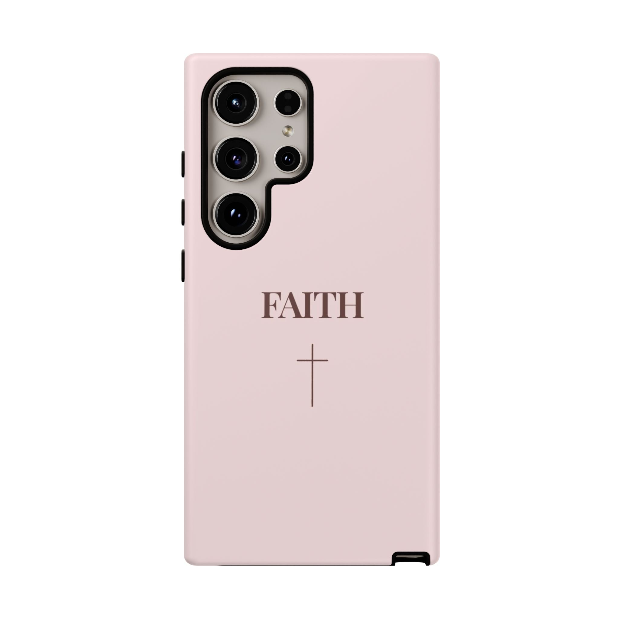 Faith Cross Tough Phone Case — Minimal Pink Christian iPhone Cover