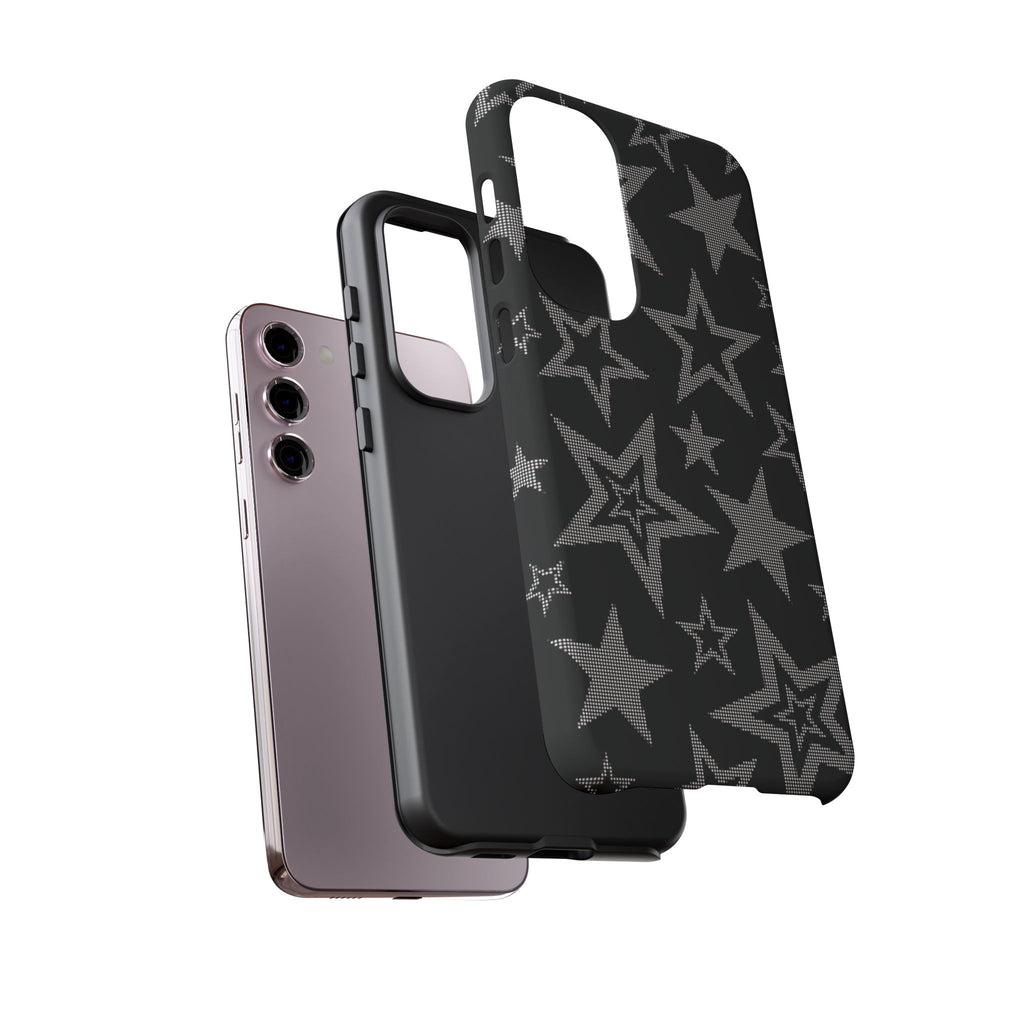 Black Star Pattern Tough Phone Case — Durable Protective Phone Cover