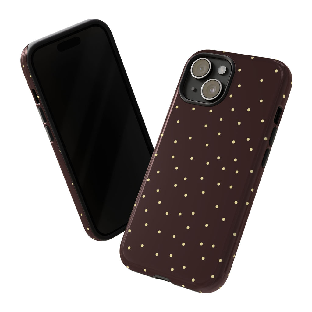 Brown Gold Polka Dot Tough Phone Case