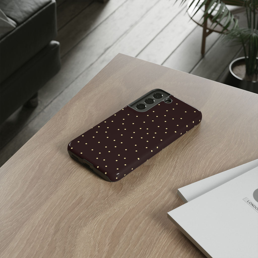 Brown Gold Polka Dot Tough Phone Case