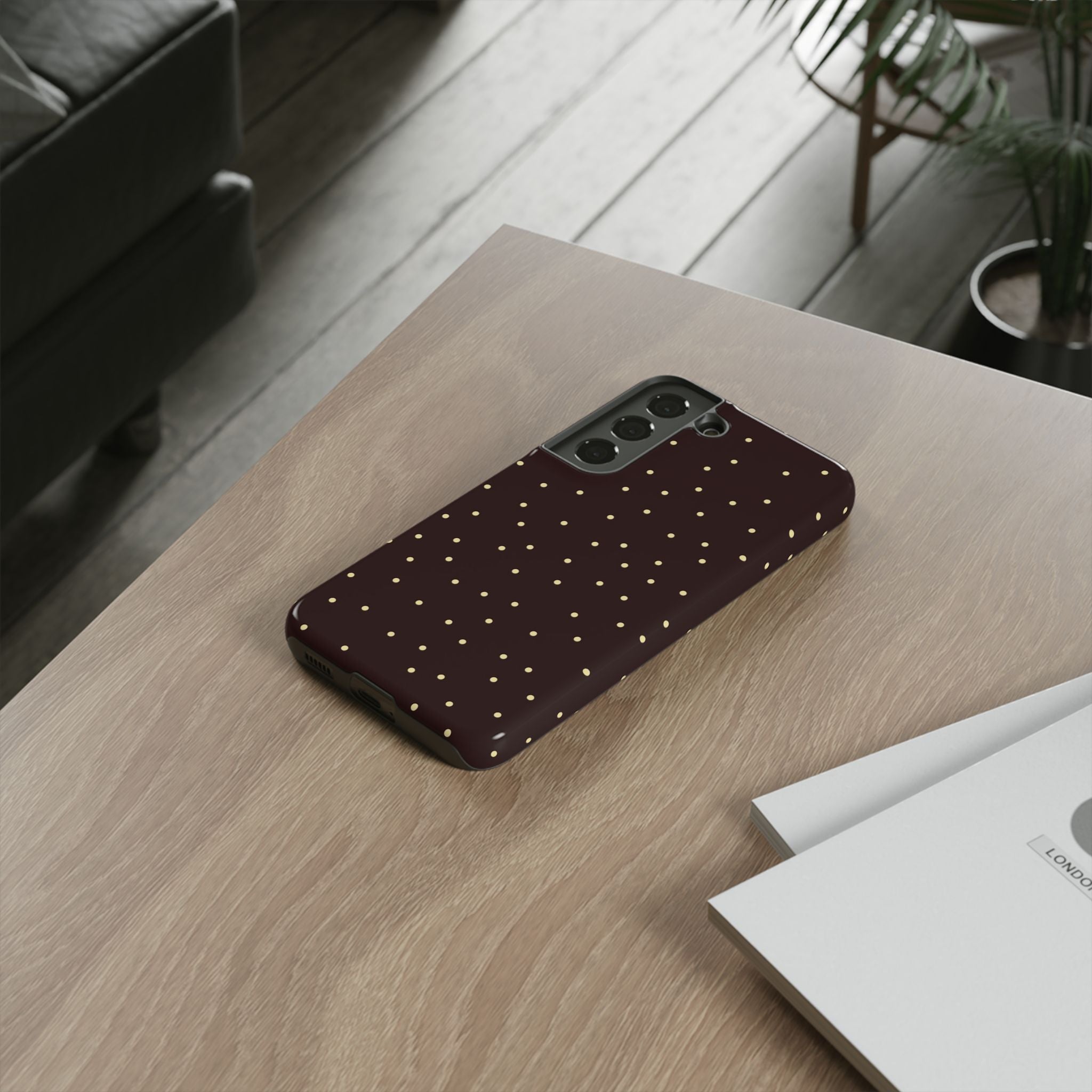 Brown Gold Polka Dot Tough Phone Case