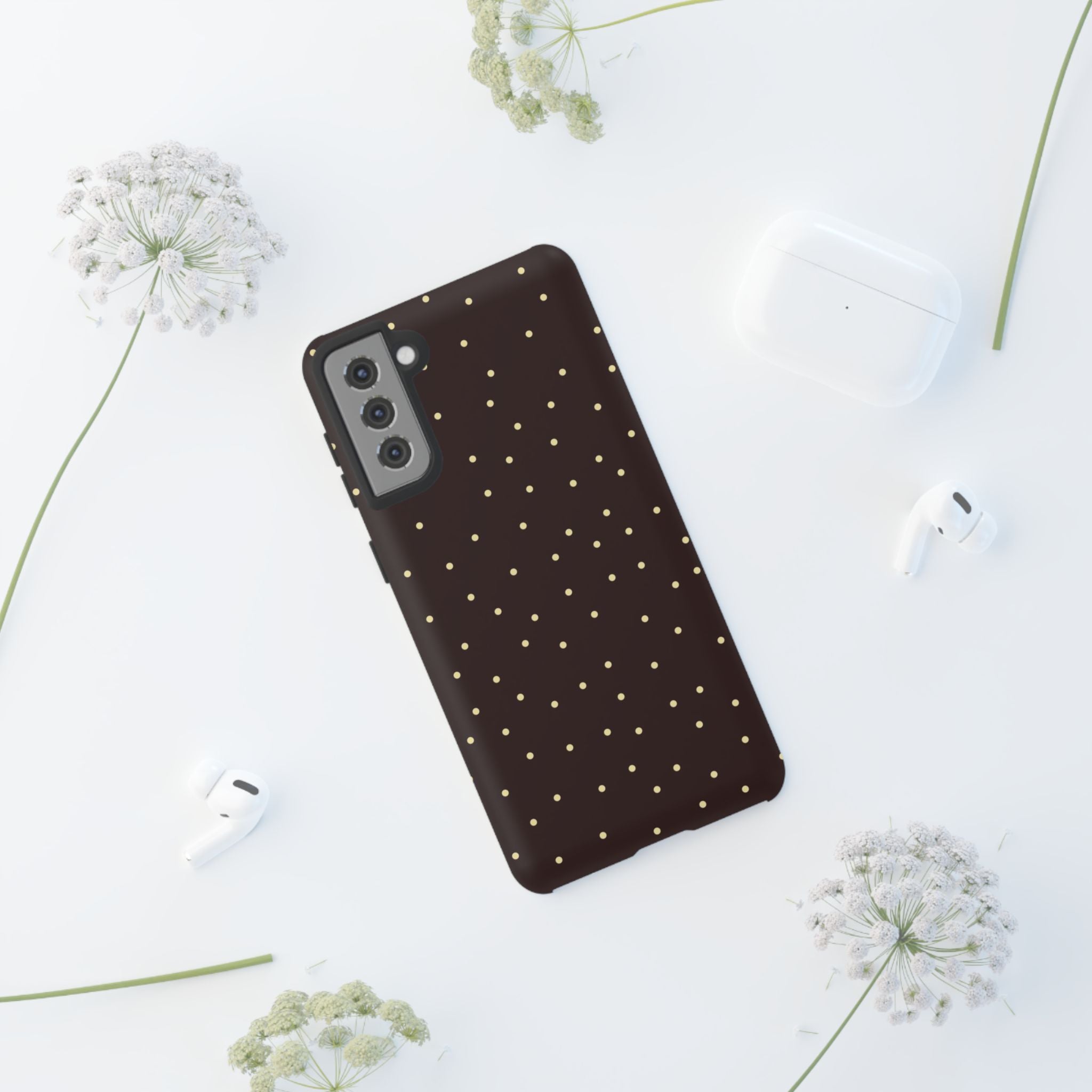 Brown Gold Polka Dot Tough Phone Case