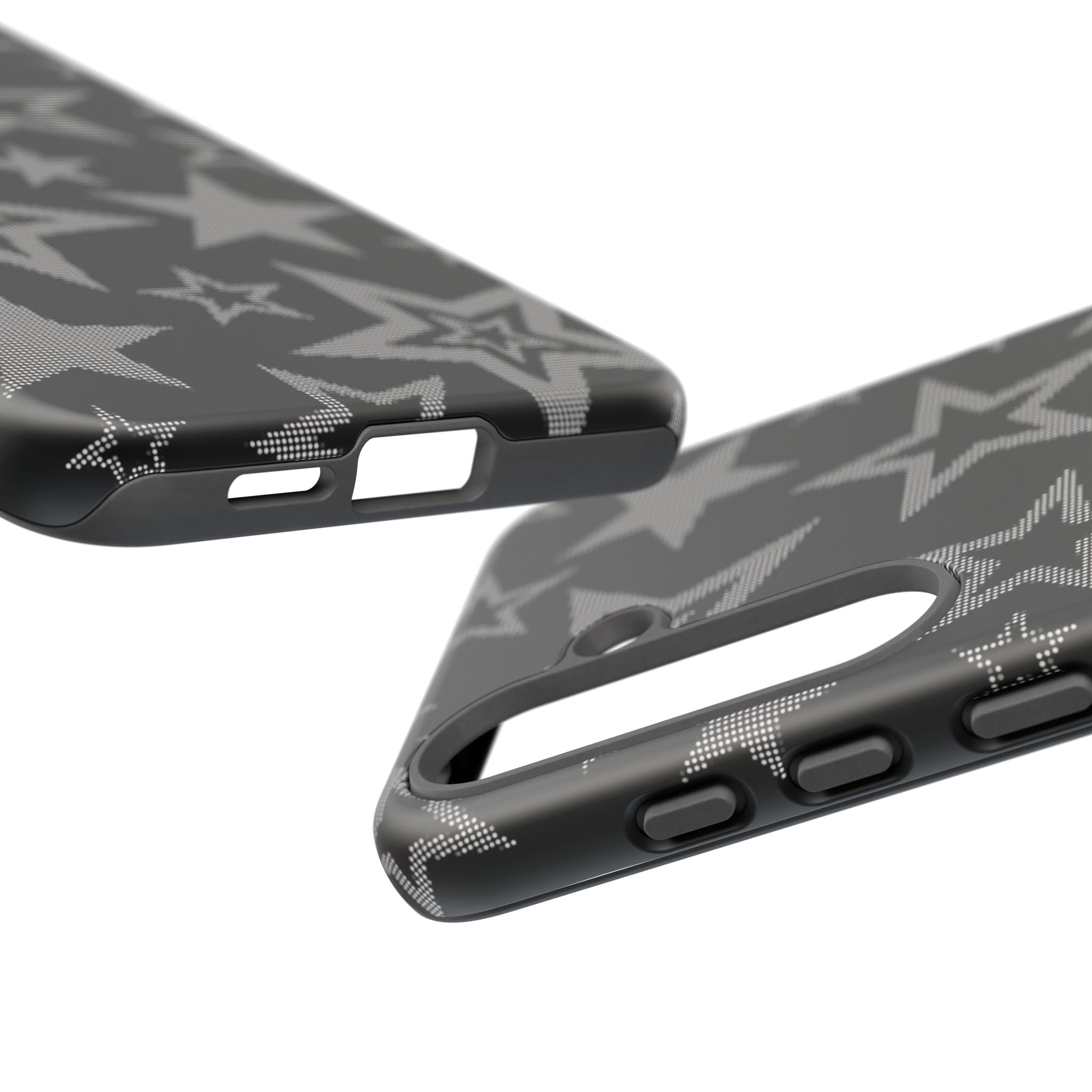 Black Star Pattern Tough Phone Case — Durable Protective Phone Cover