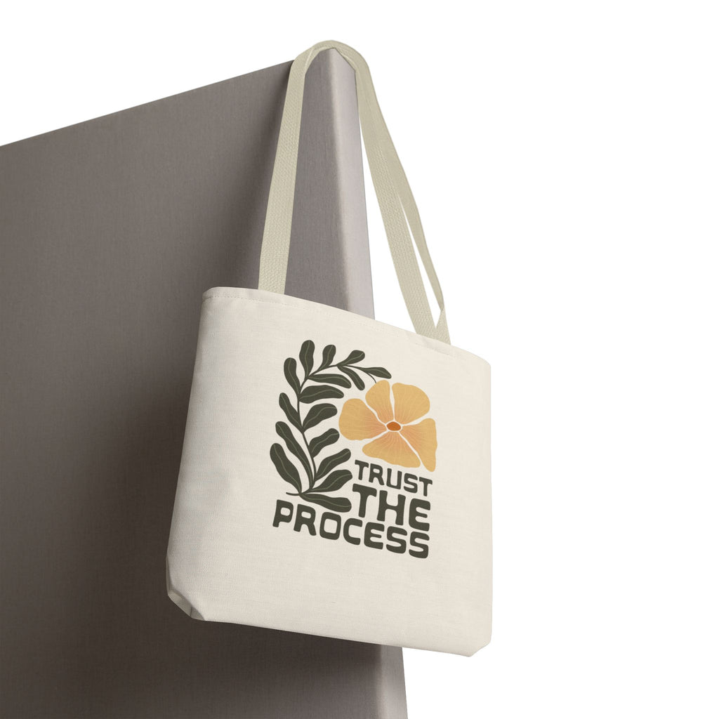 Trust The Process Floral Tote Bag — Inspirational Canvas Shopper