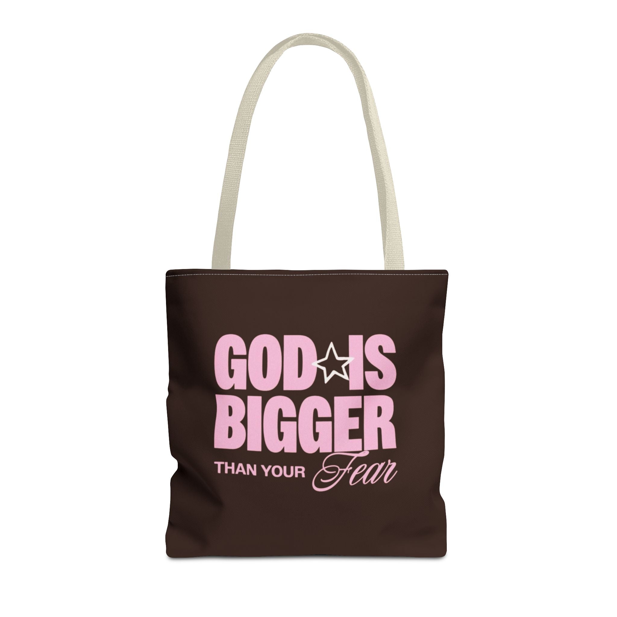 "God Is Bigger Than Your Fear" Scripture Quote Tote Bag