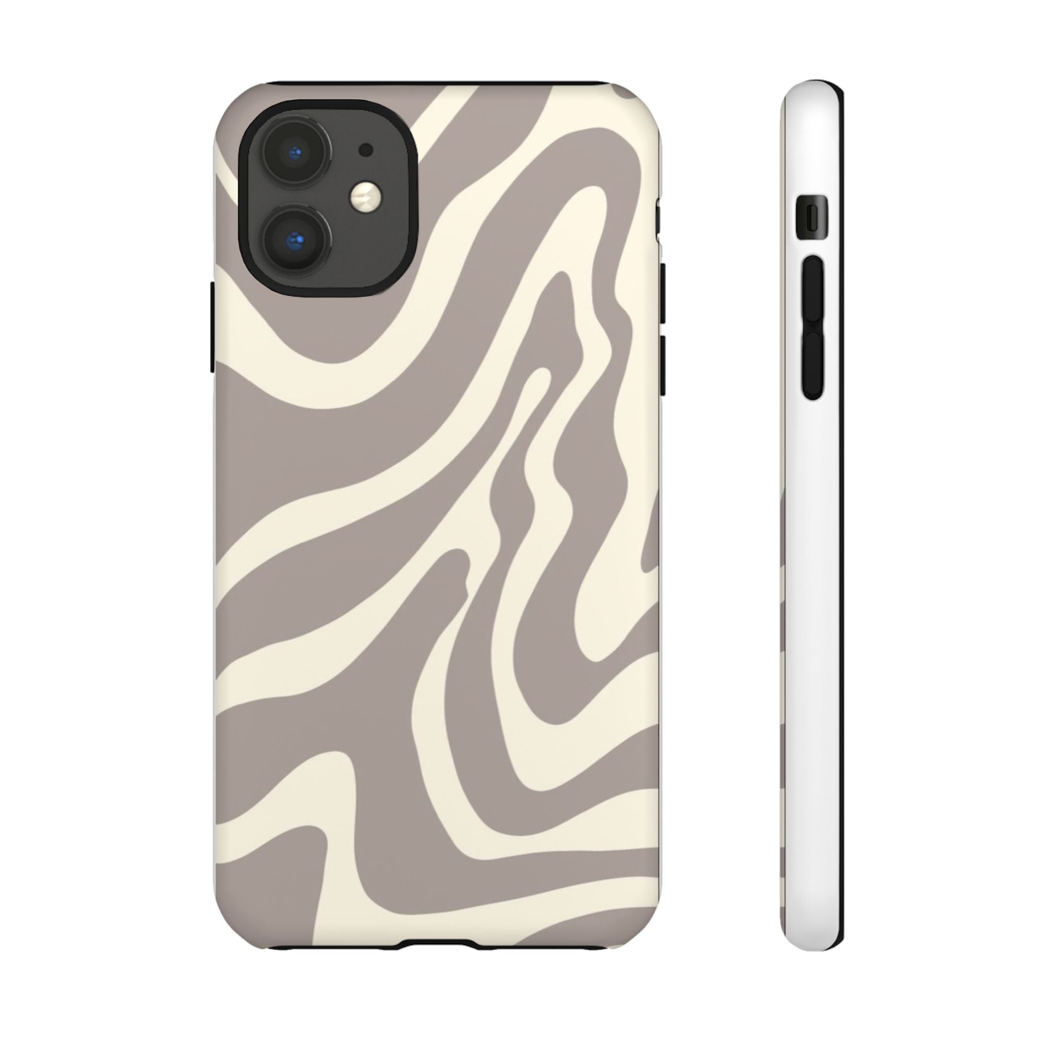 Neutral Zebra Print Tough iPhone Case