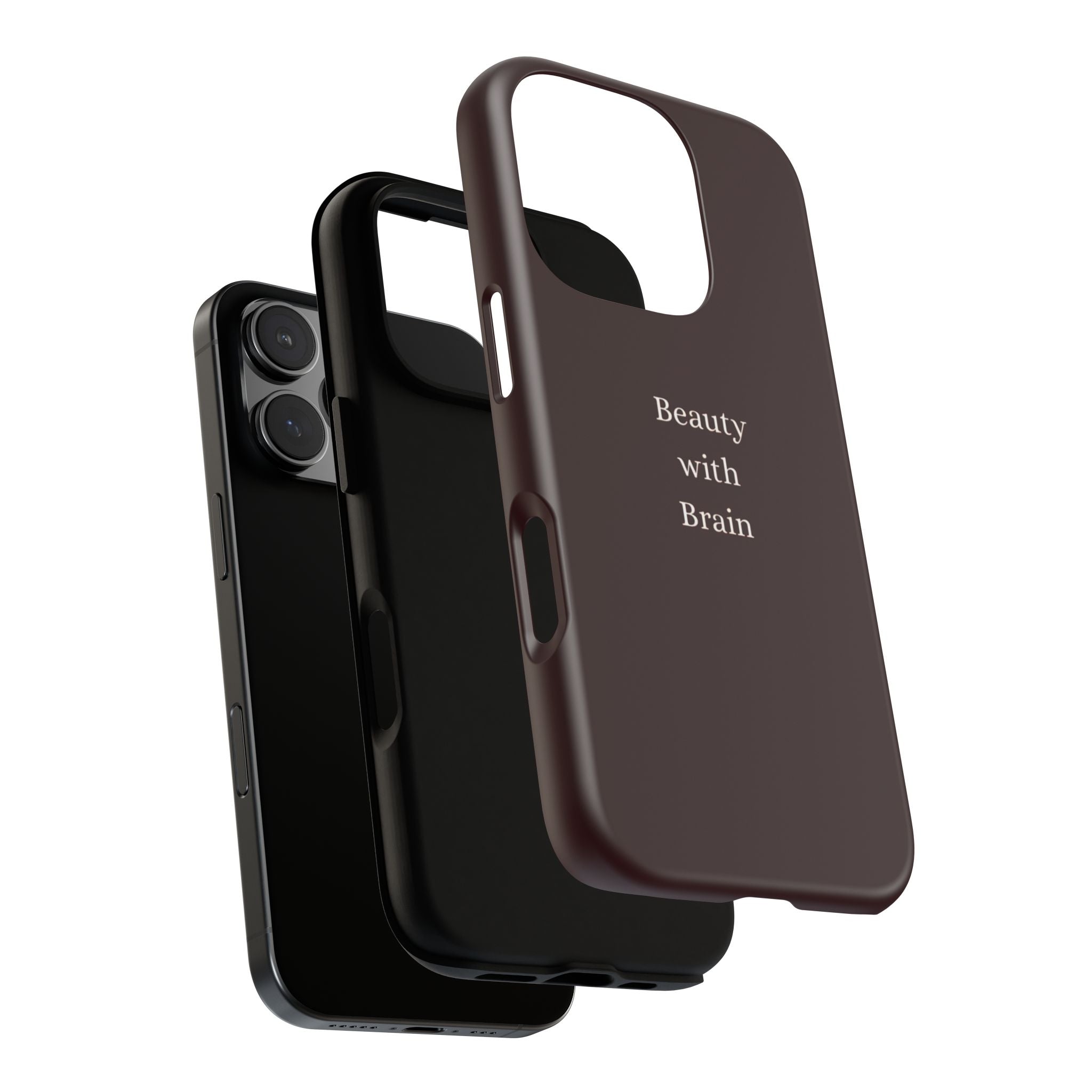 Tough Case — "Beauty with Brain" Protective iPhone Case (Sleek Maroon)