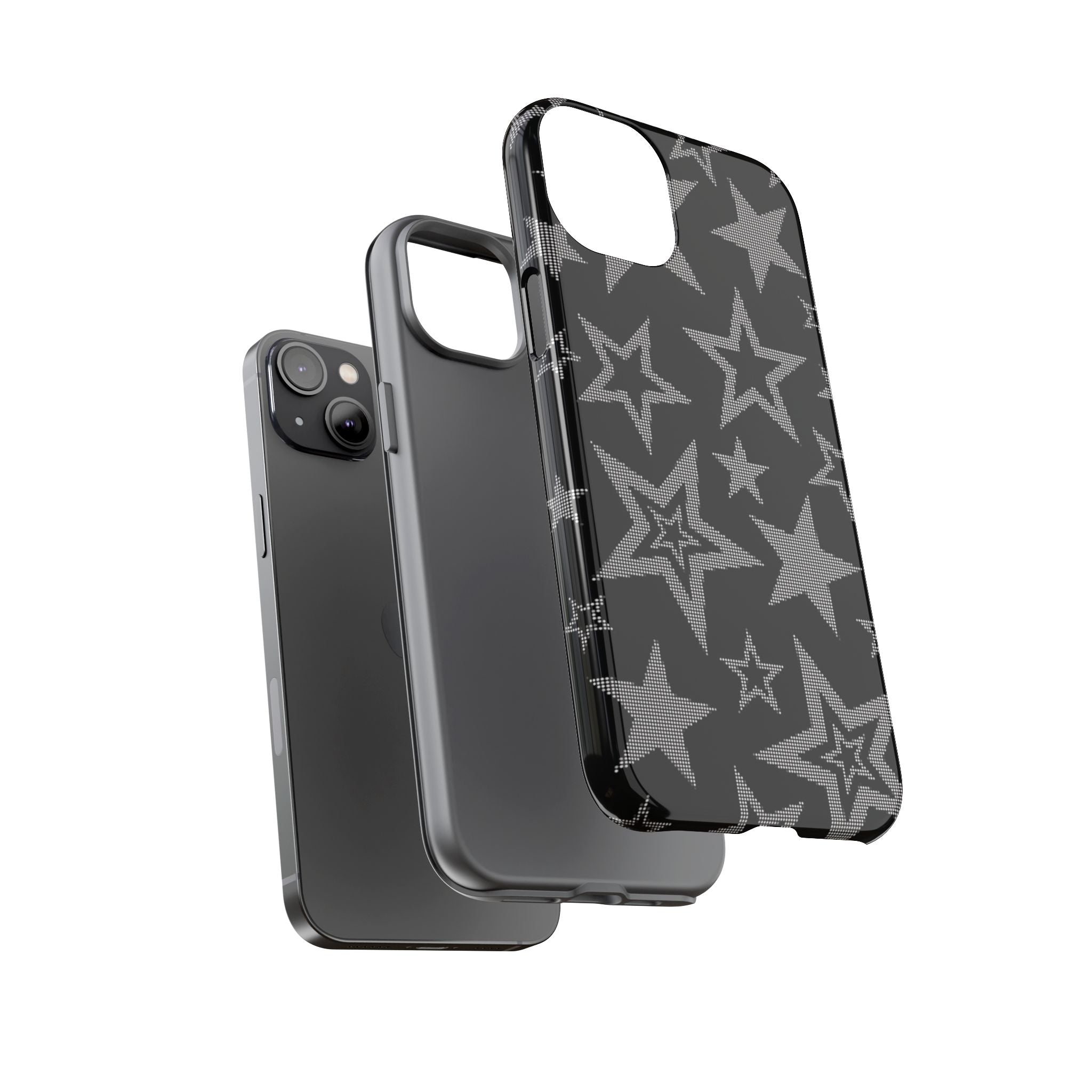 Black Star Pattern Tough Phone Case — Durable Protective Phone Cover