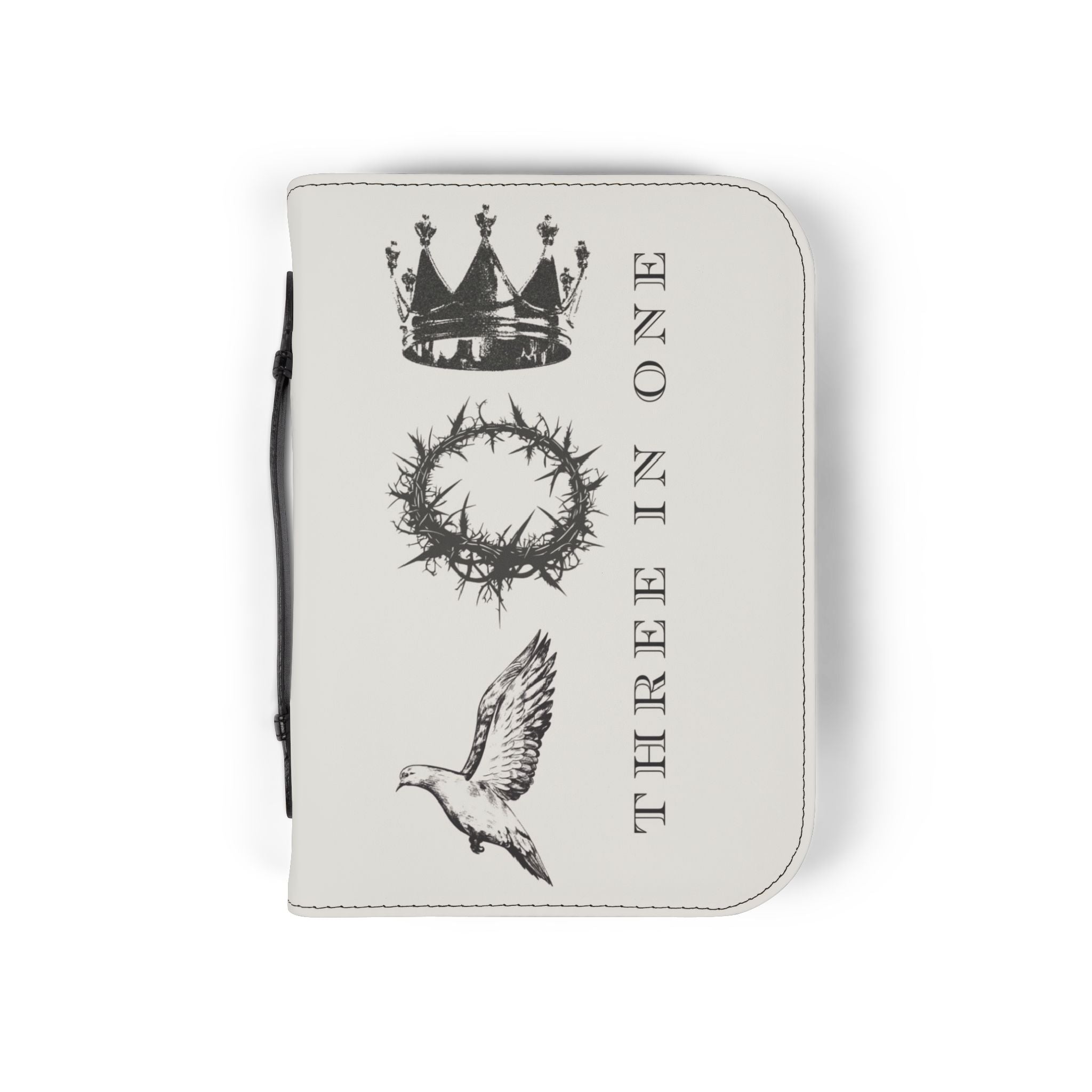 "Three In One" Bible Cover — Crown, Crown of Thorns & Dove  Zippered Case Cover