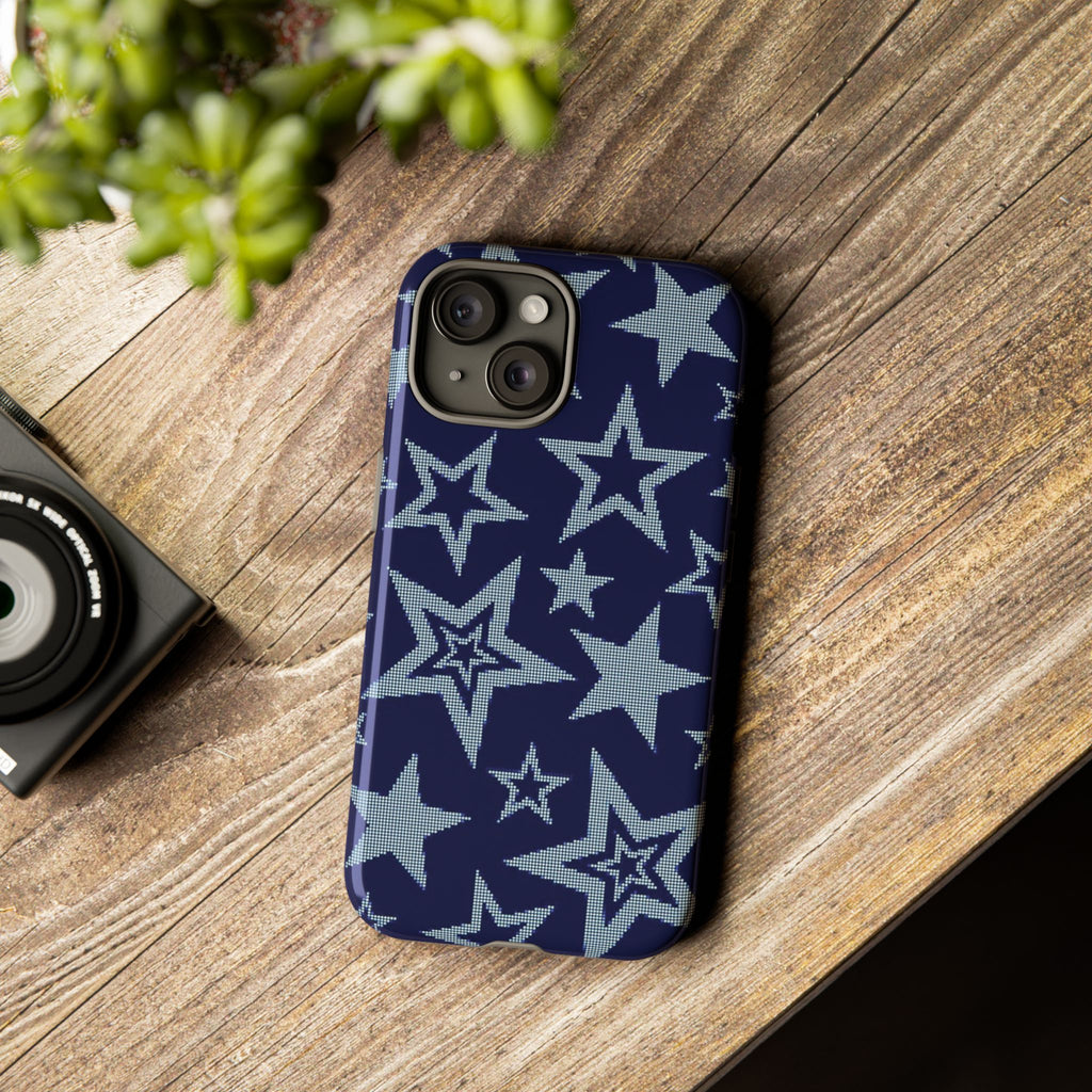 Navy Star Pattern Tough iPhone Case
