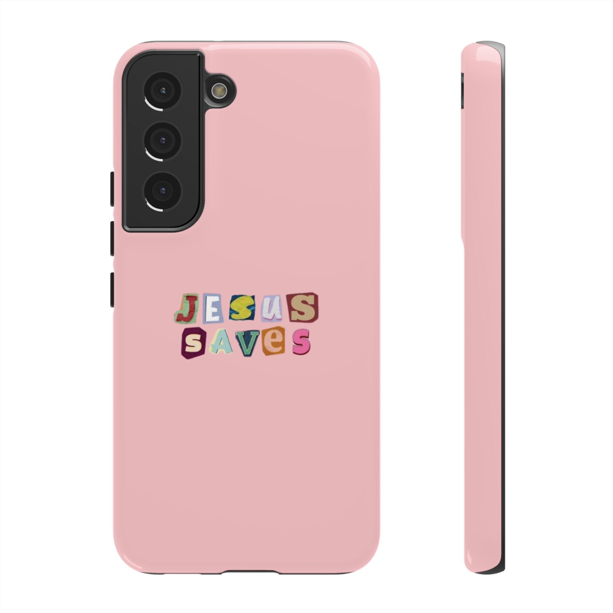Jesus Saves Pink Tough Phone Case - Faith Protective Cover