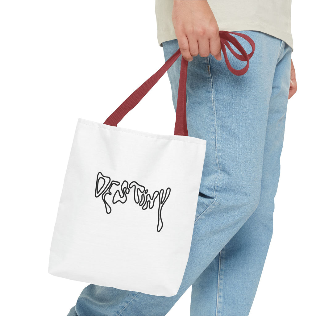 Destiny Script Tote Bag – Minimalist Graphic Canvas Tote