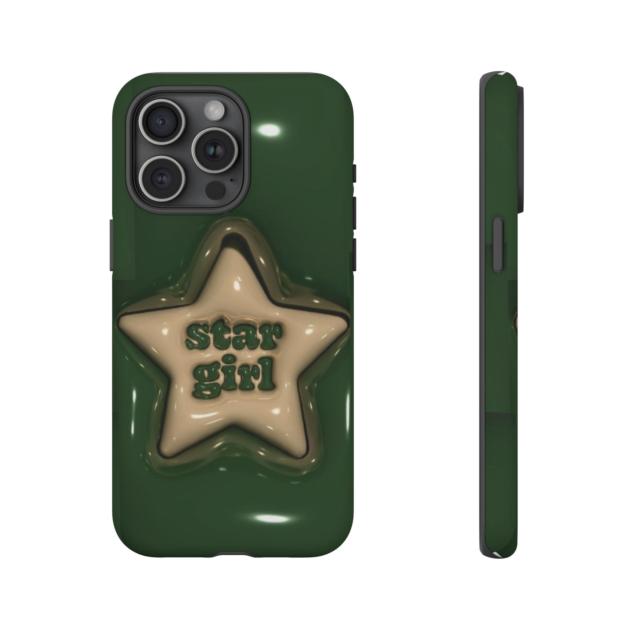 Star Girl iPhone Case — Green Star Protective Case