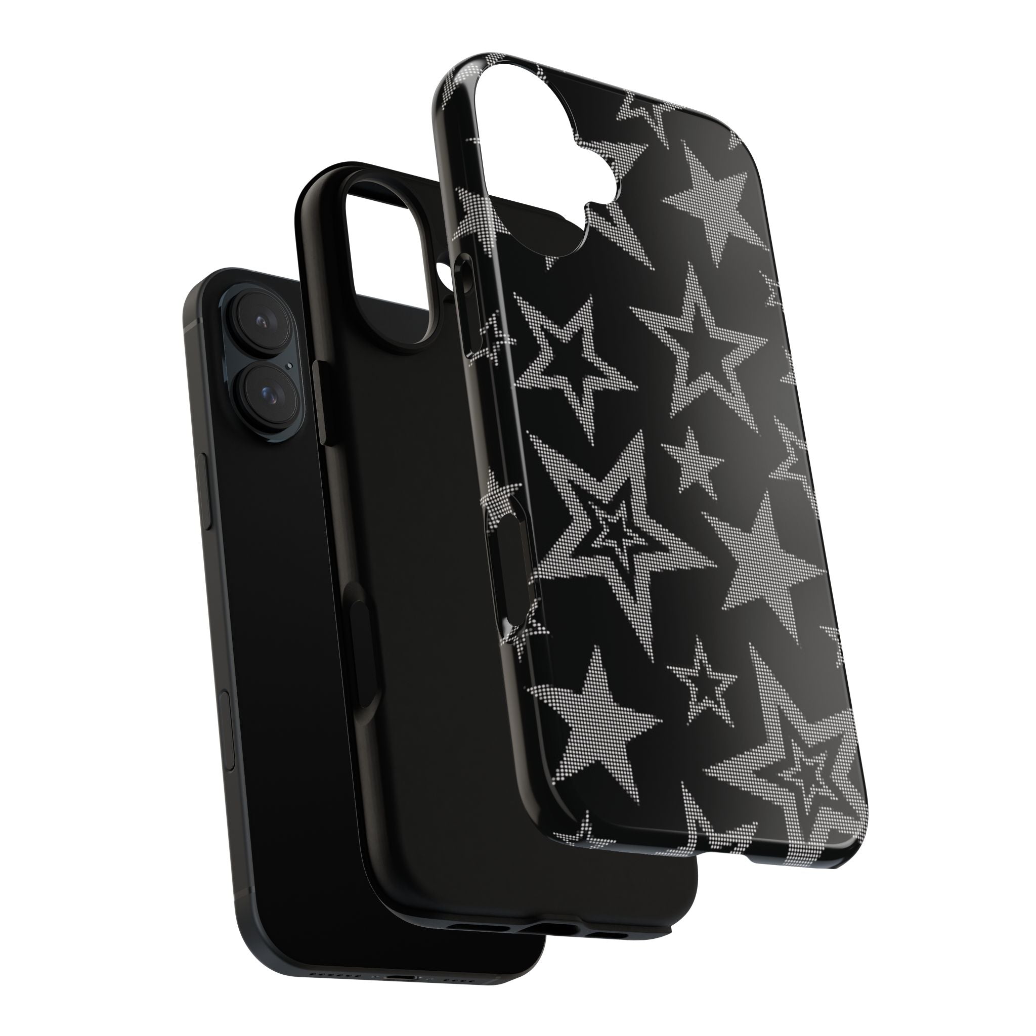 Black Star Pattern Tough Phone Case — Durable Protective Phone Cover