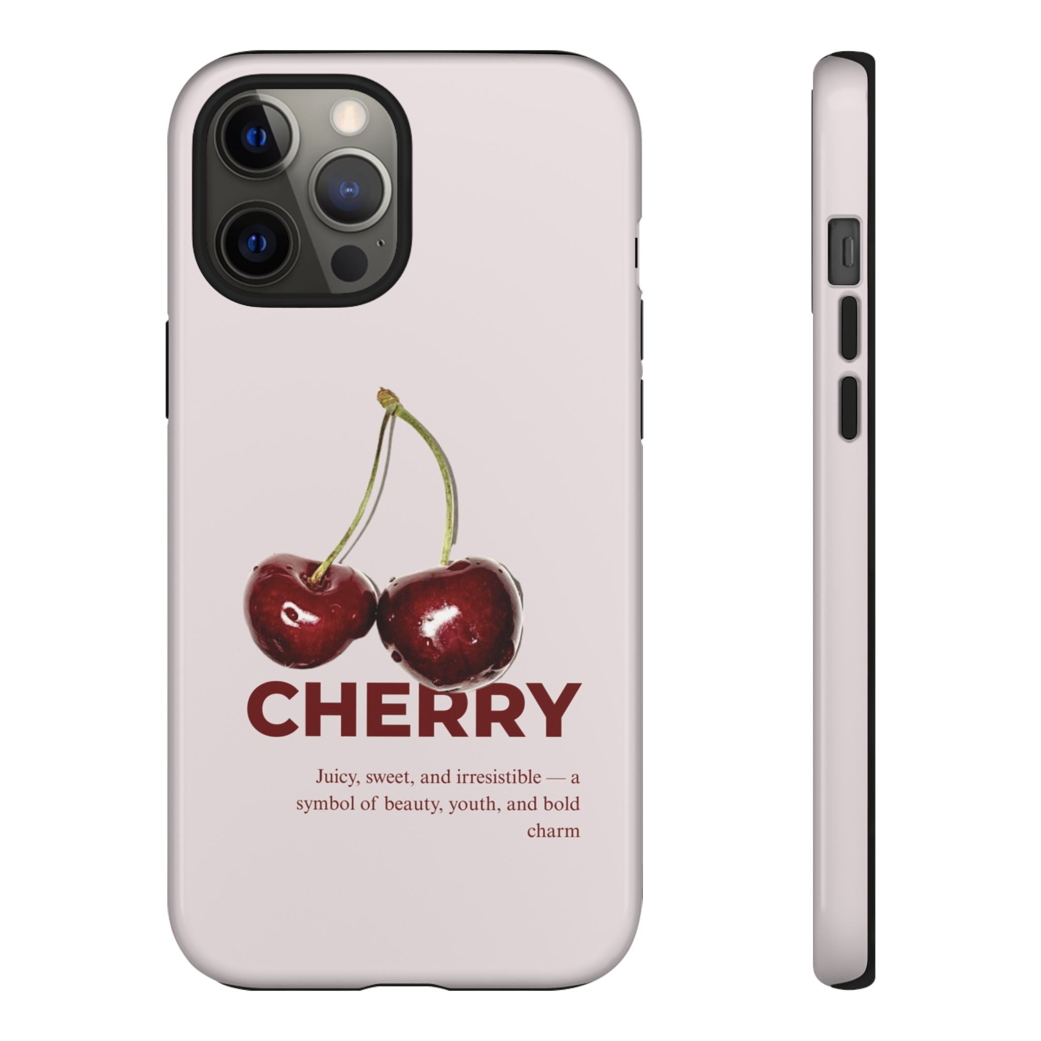 Cherry Vintage iPhone Case — Retro Cherry Illustration with 'CHERRY' Text