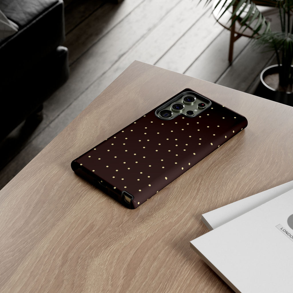 Brown Gold Polka Dot Tough Phone Case