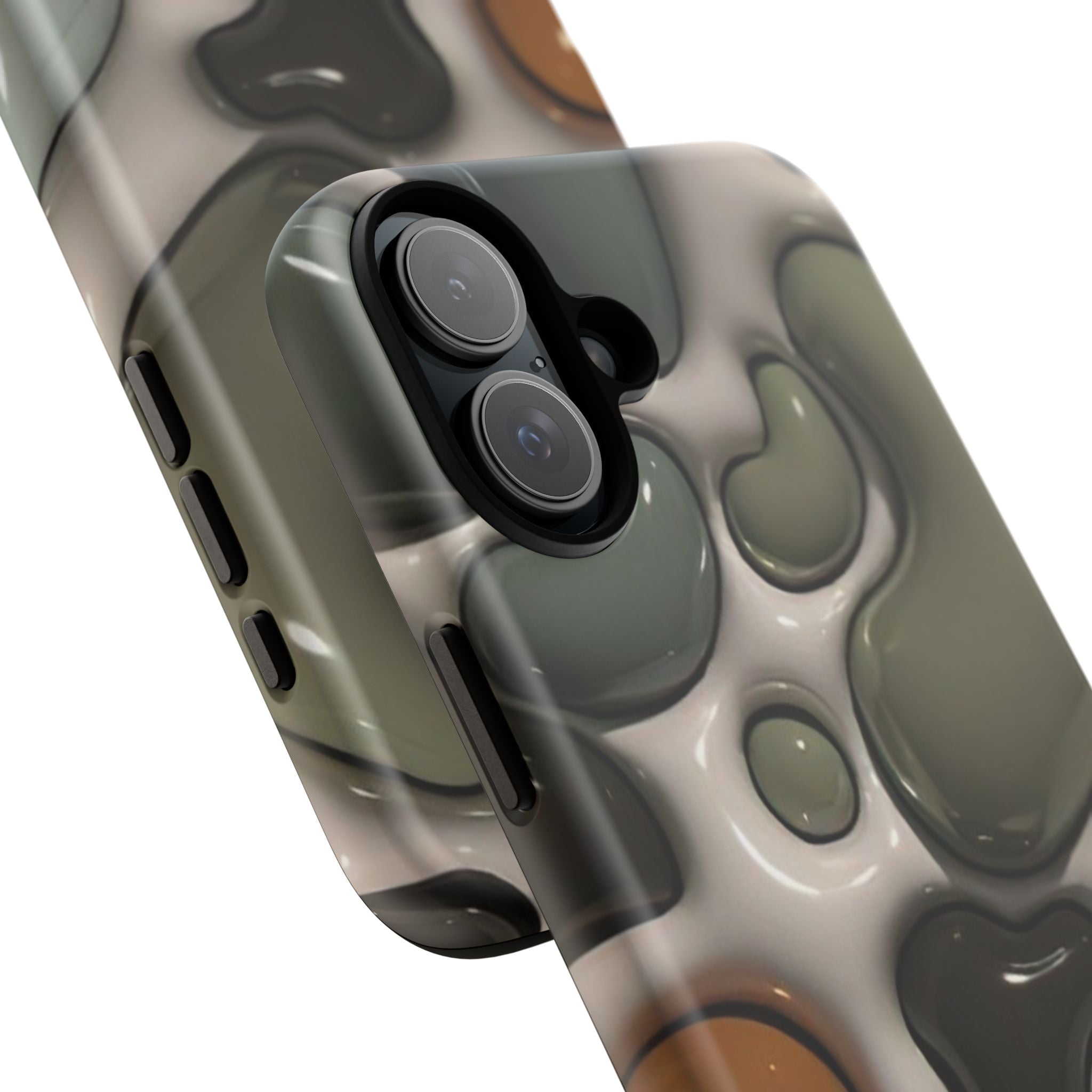 Abstract Pebble Pattern iPhone Case — Modern Organic Camouflage Tough Case