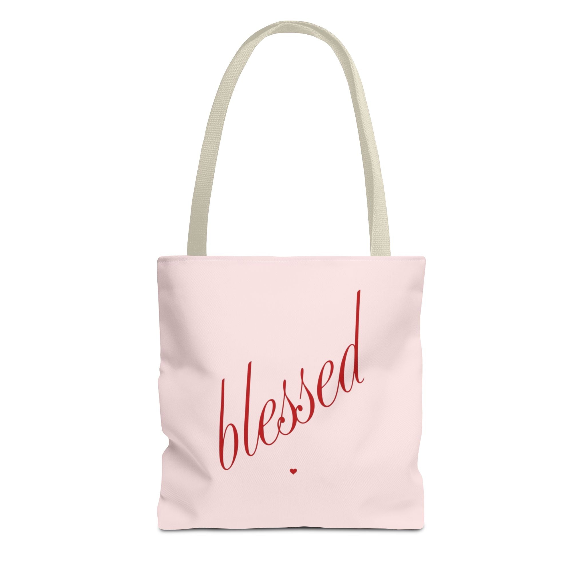 Blessed Script Tote Bag — Pink Everyday Carryall