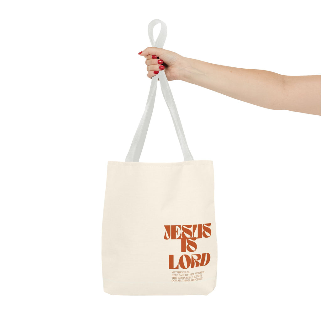 "Jesus Is Lord" Tote Bag — Faith-Based Christian Quote Everyday Tote