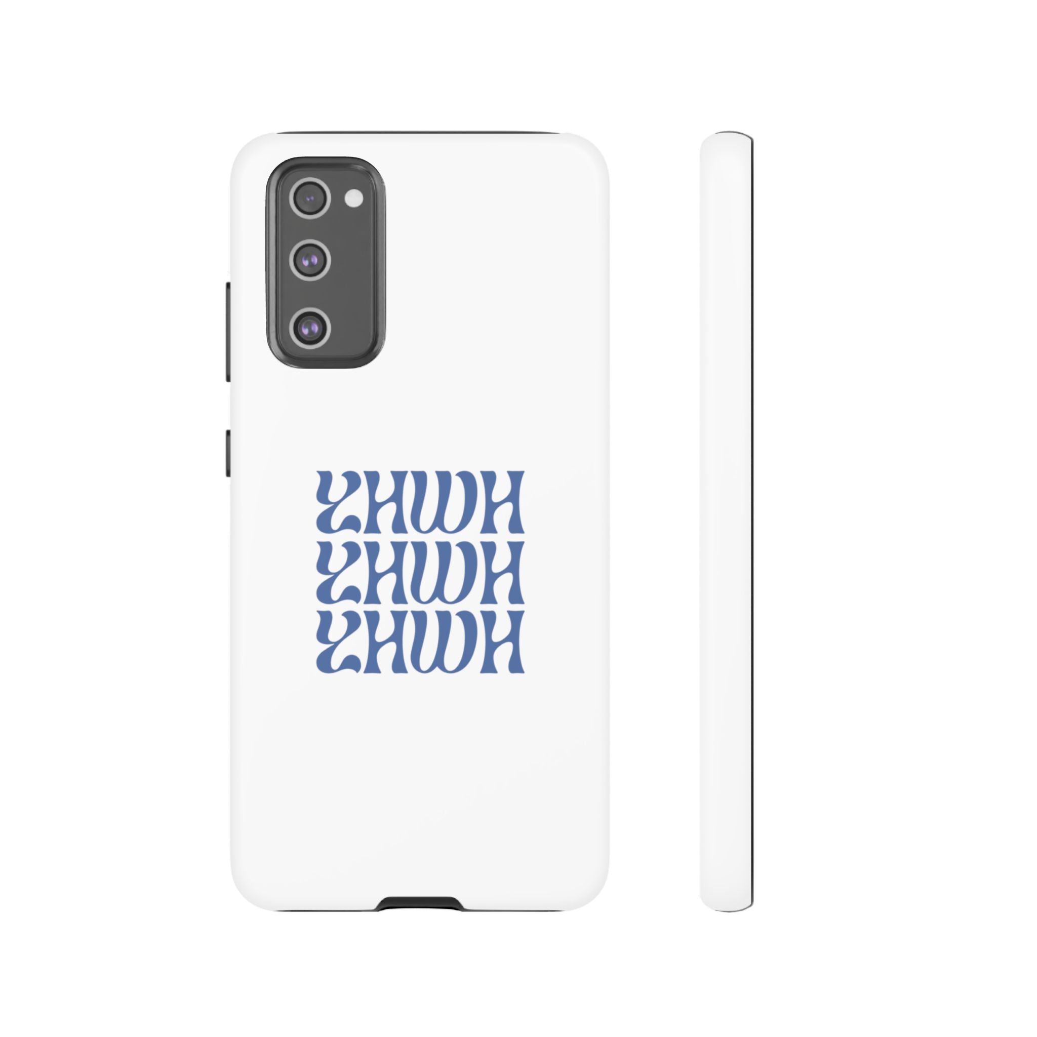 "YHWH" — Retro Blue Wavy Tough Phone Case