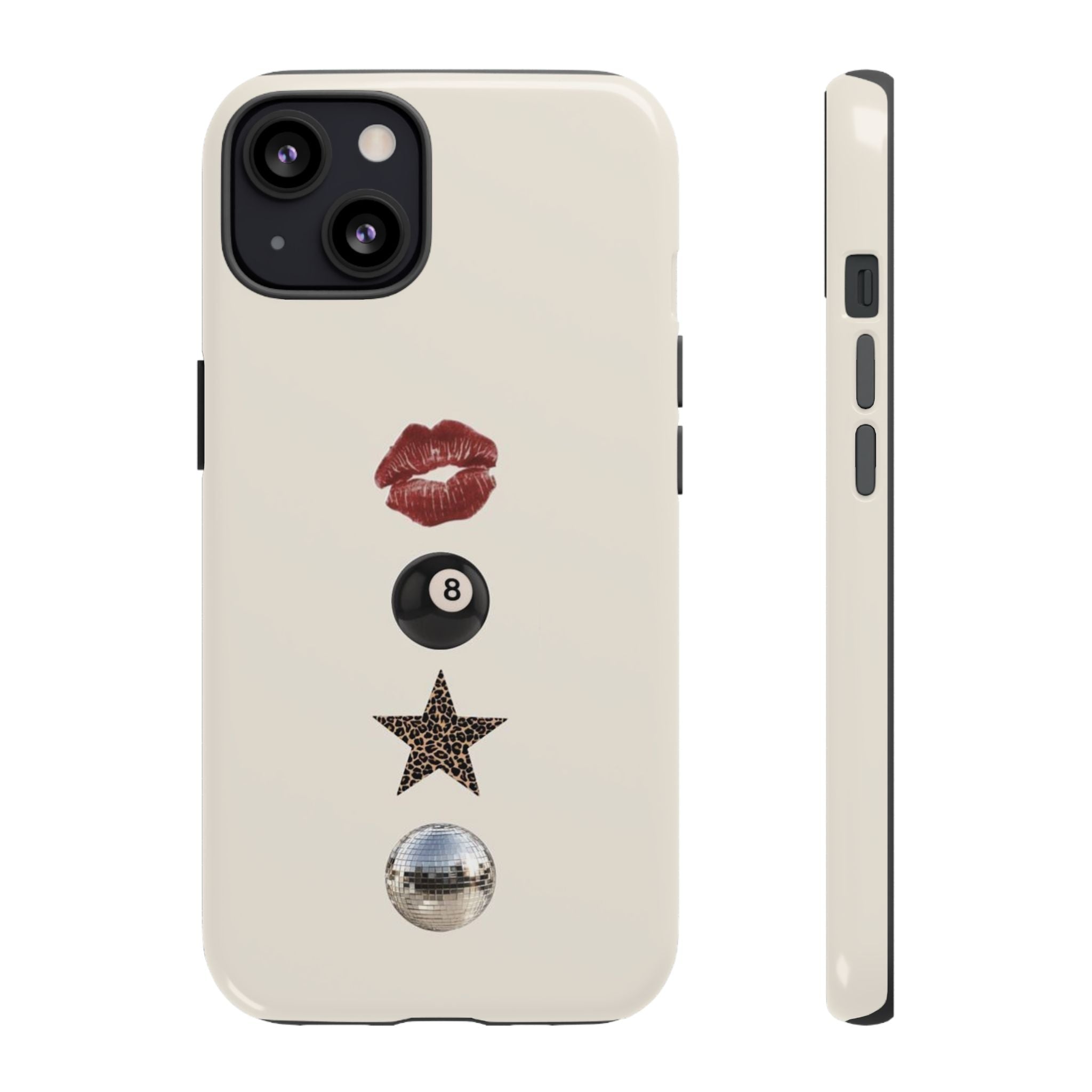 Kiss 8-Ball Star iPhone Case – Trendy Minimalist Protective Cover