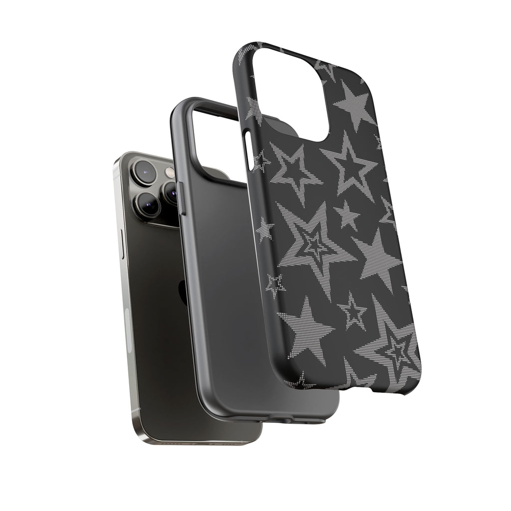 Black Star Pattern Tough Phone Case — Durable Protective Phone Cover