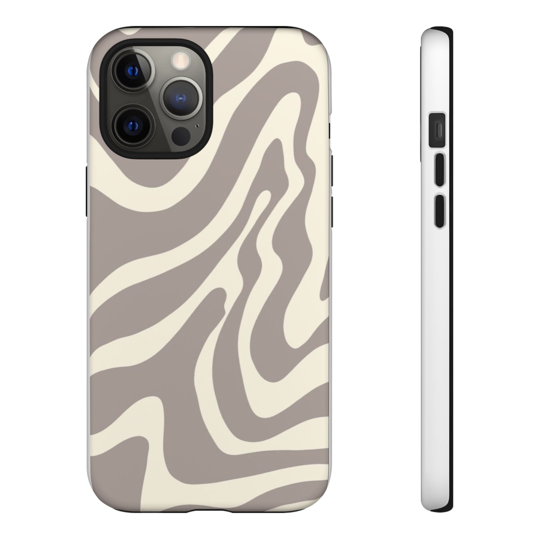 Neutral Zebra Print Tough iPhone Case