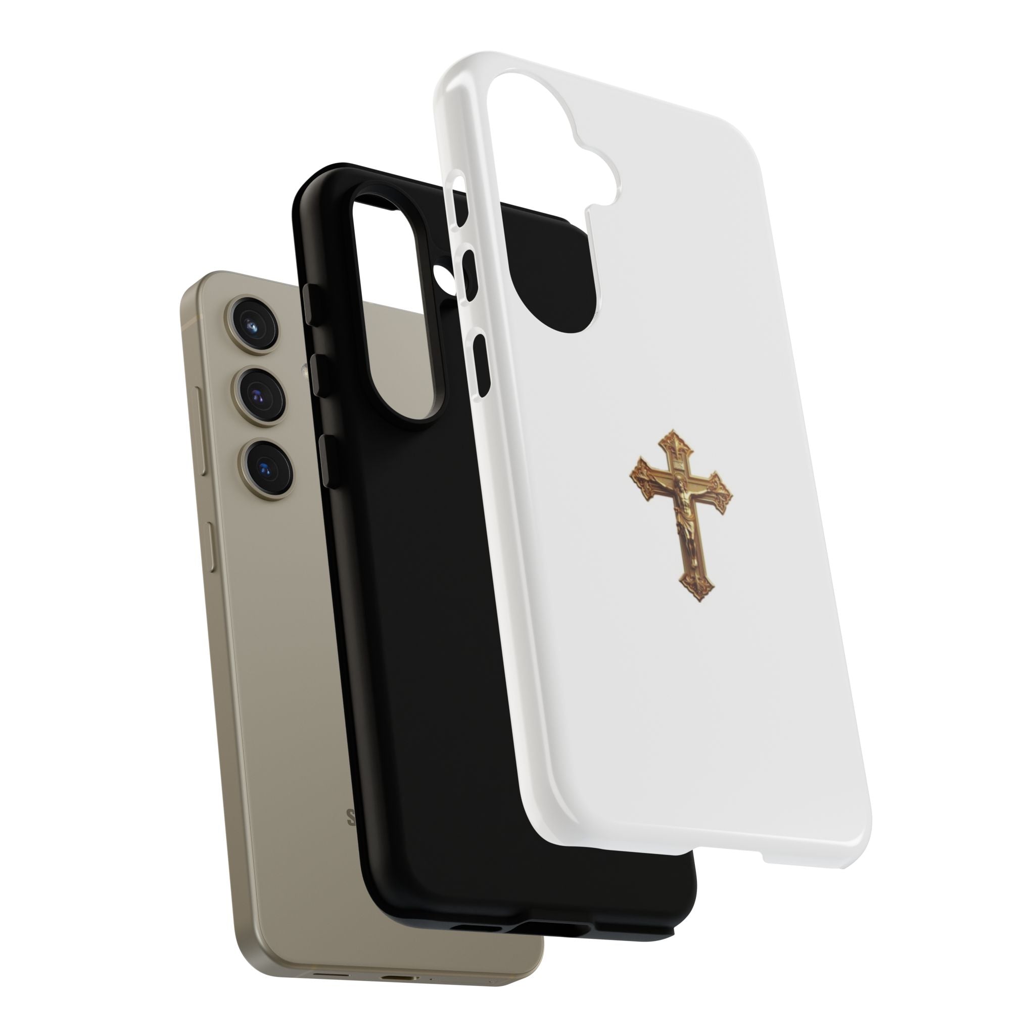 Gold Cross Tough Phone Case | Protective Cover