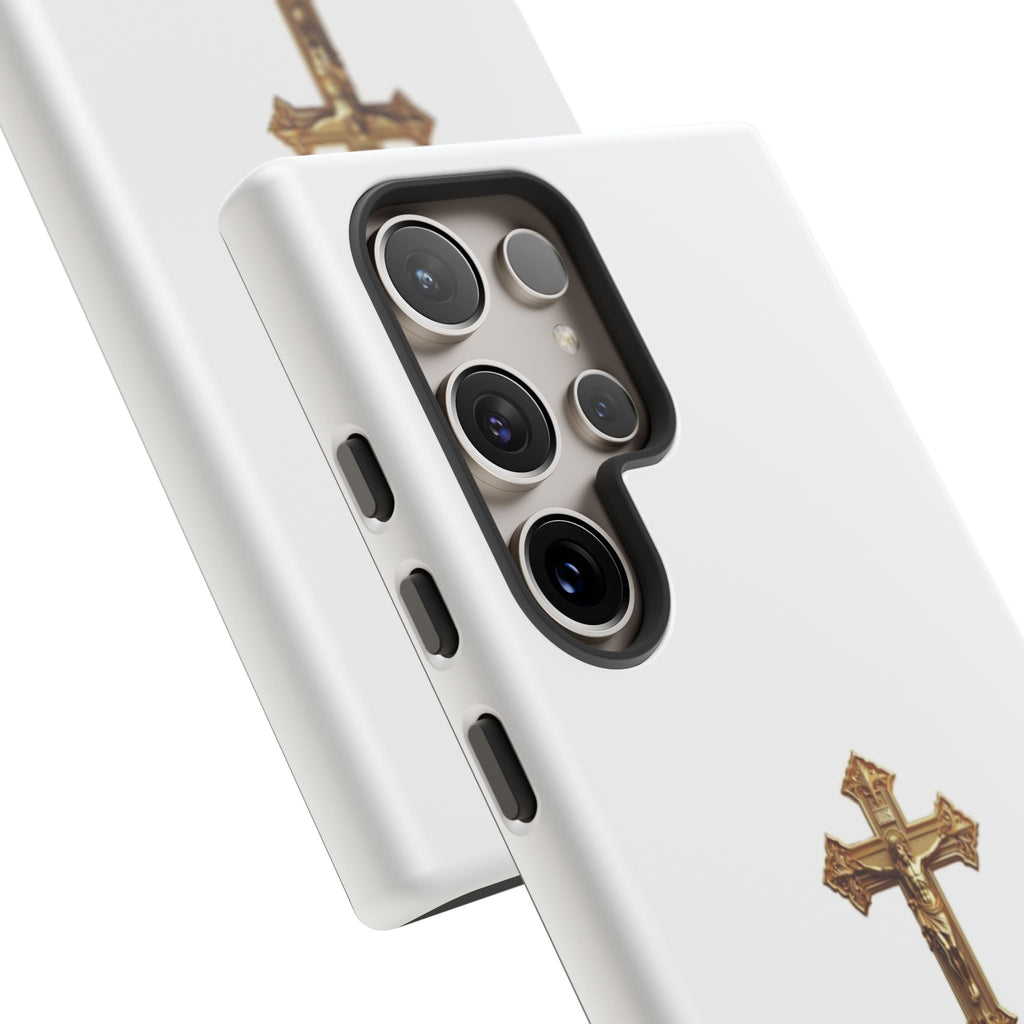 Gold Cross Tough Phone Case | Protective Cover