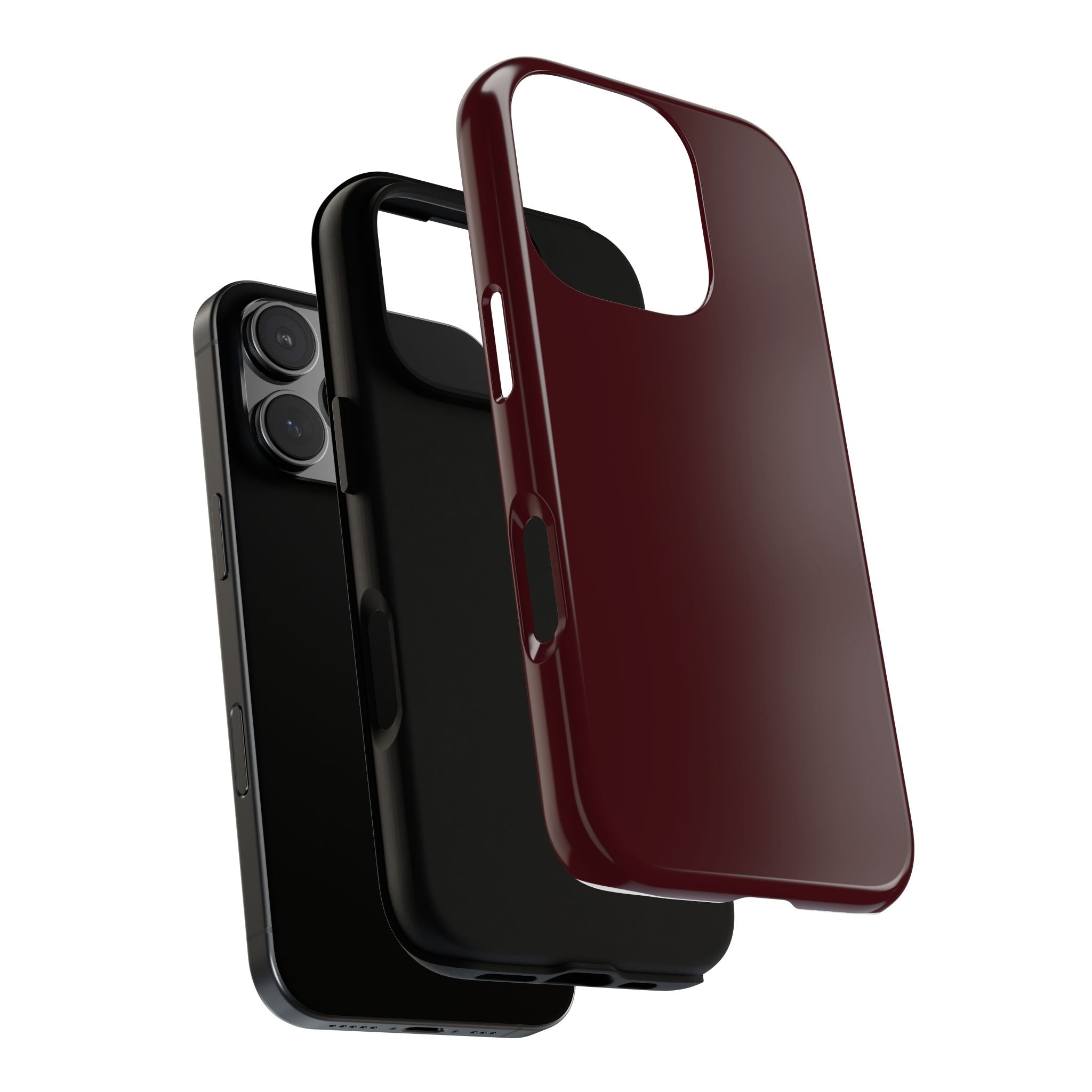 Maroon Tough iPhone Case — Slim Impact-Resistant Protective Cover
