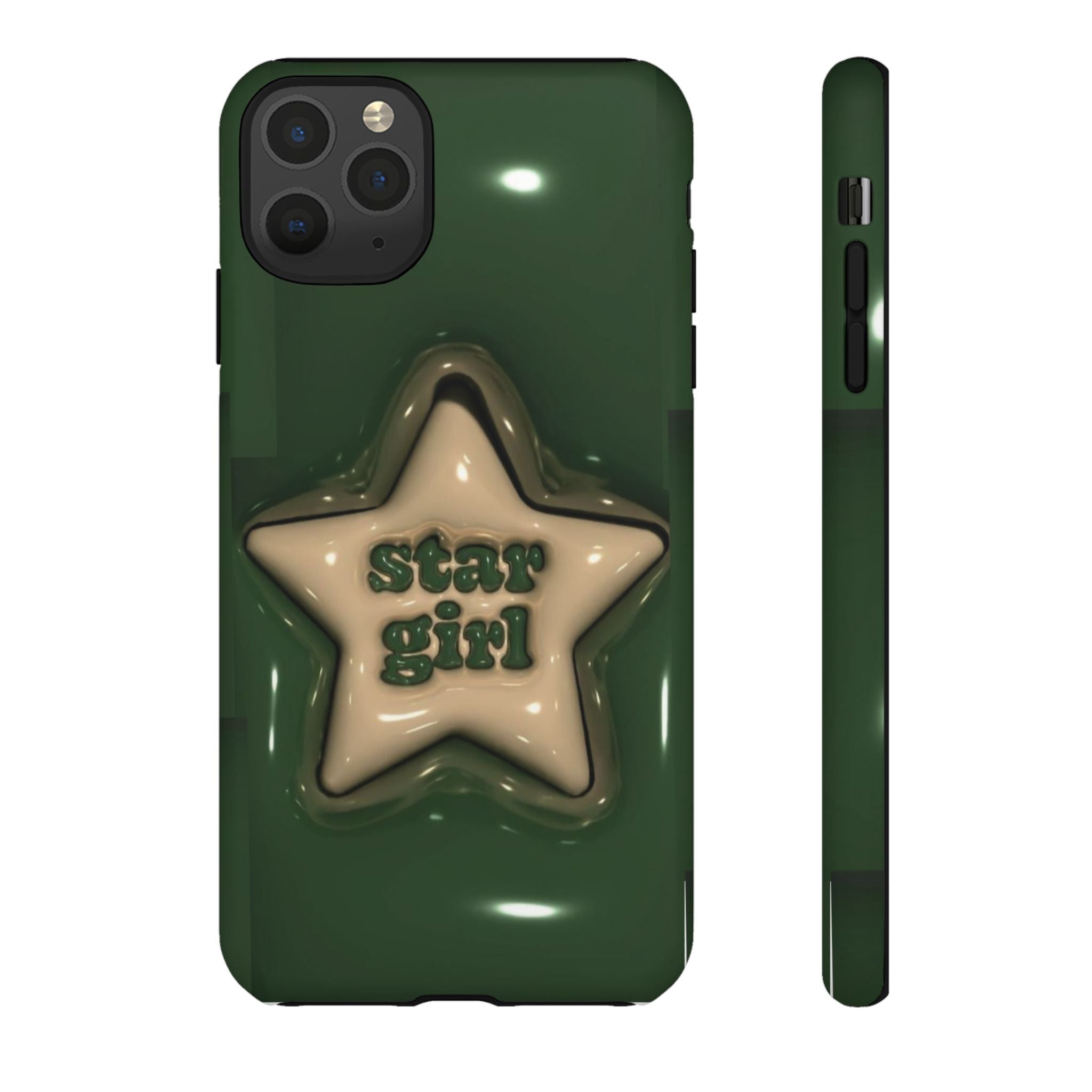 Star Girl iPhone Case — Green Star Protective Case