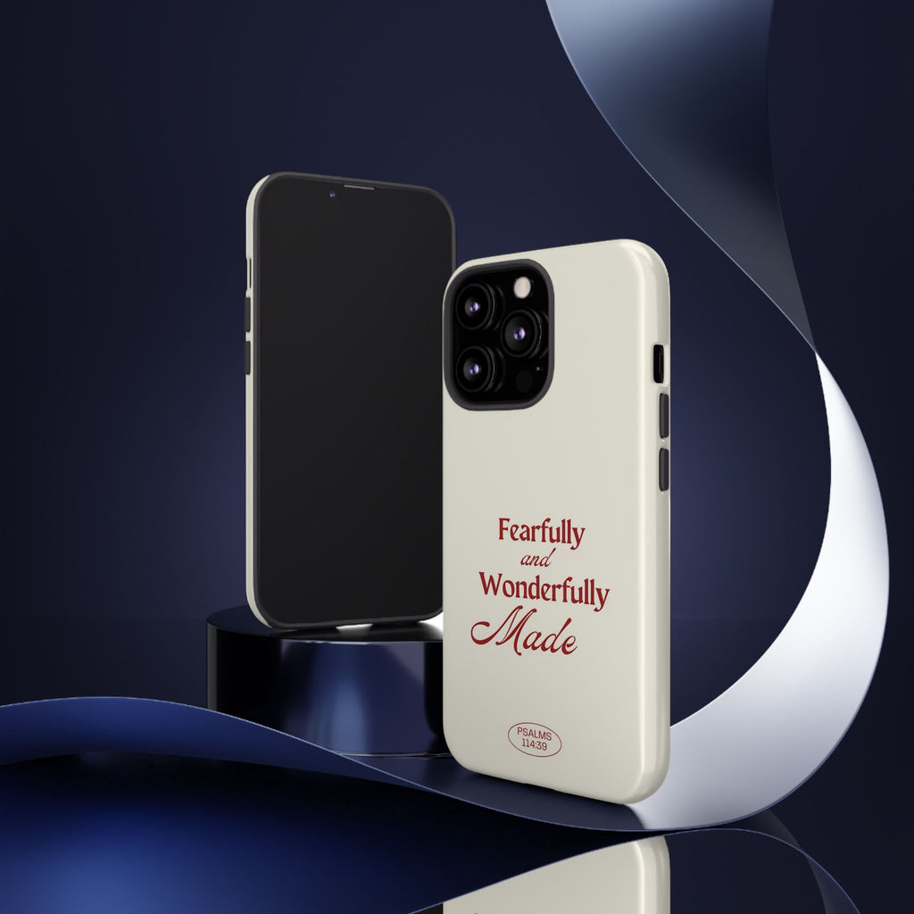 Tough Phone Case — "Fearfully and Wonderfully Made" Christian Scripture Protective Case