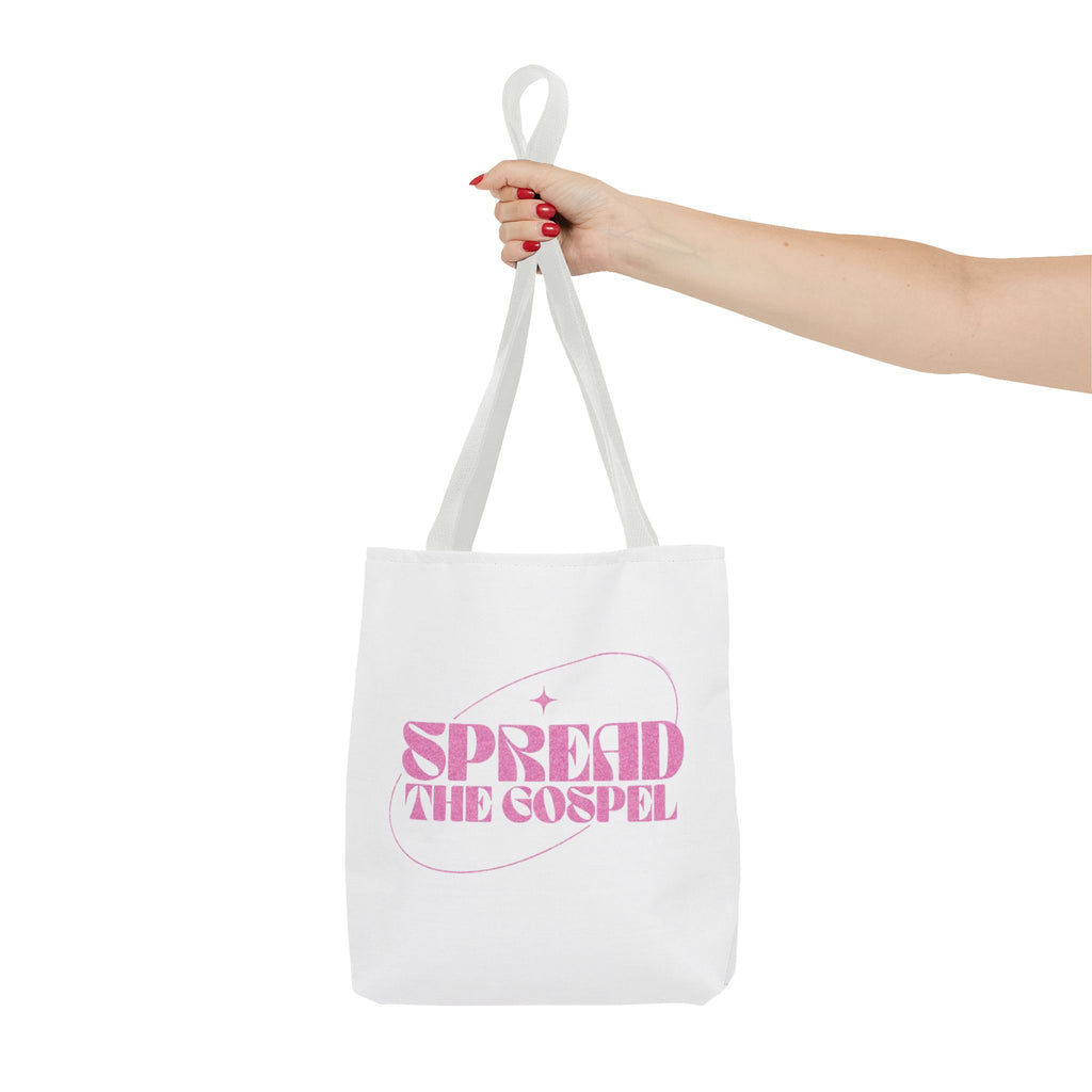 Spread the Gospel Tote Bag — Pink Retro Canvas Tote