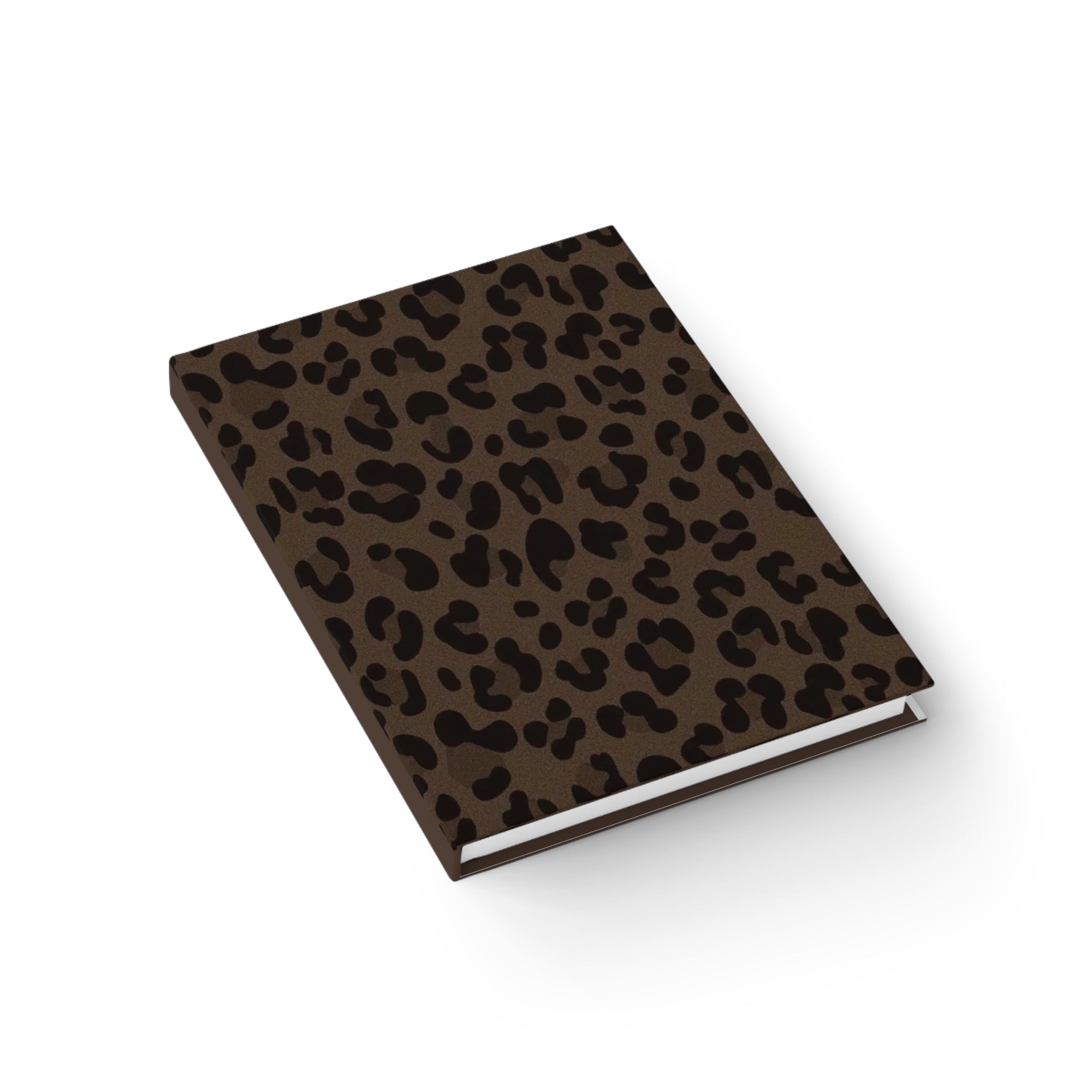 Leopard Print Brown Hardcover Ruled Journal — Pocket Notebook for Notes & Daily Planning