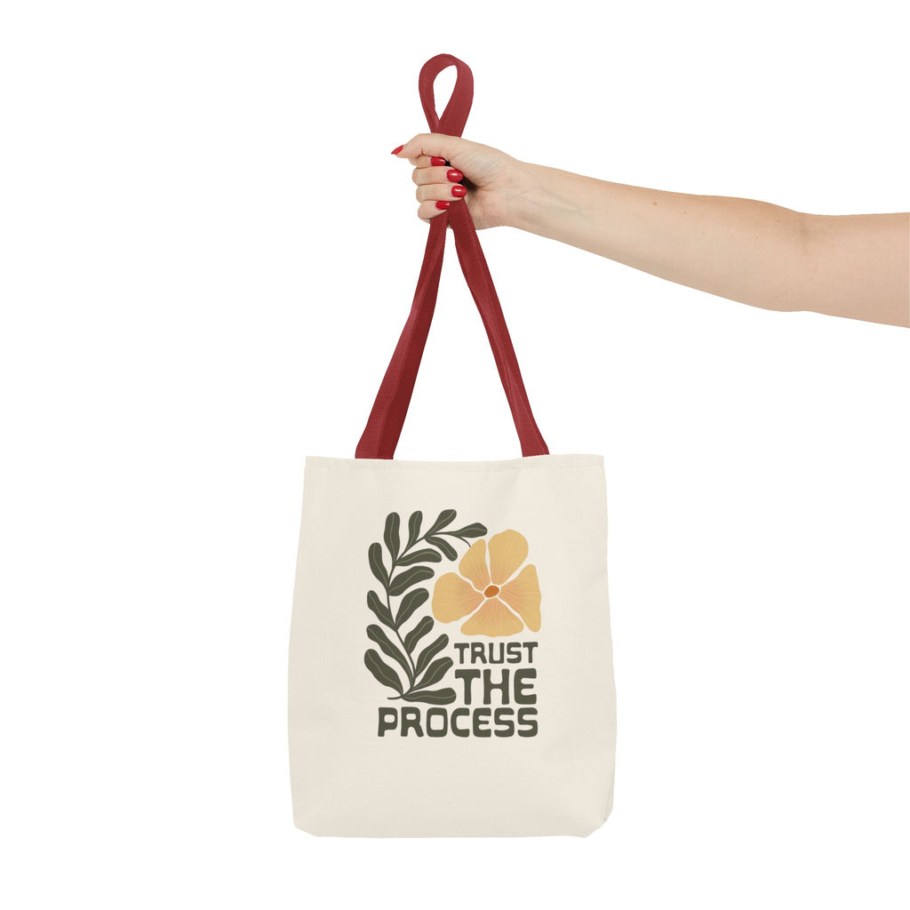 Trust The Process Floral Tote Bag — Inspirational Canvas Shopper